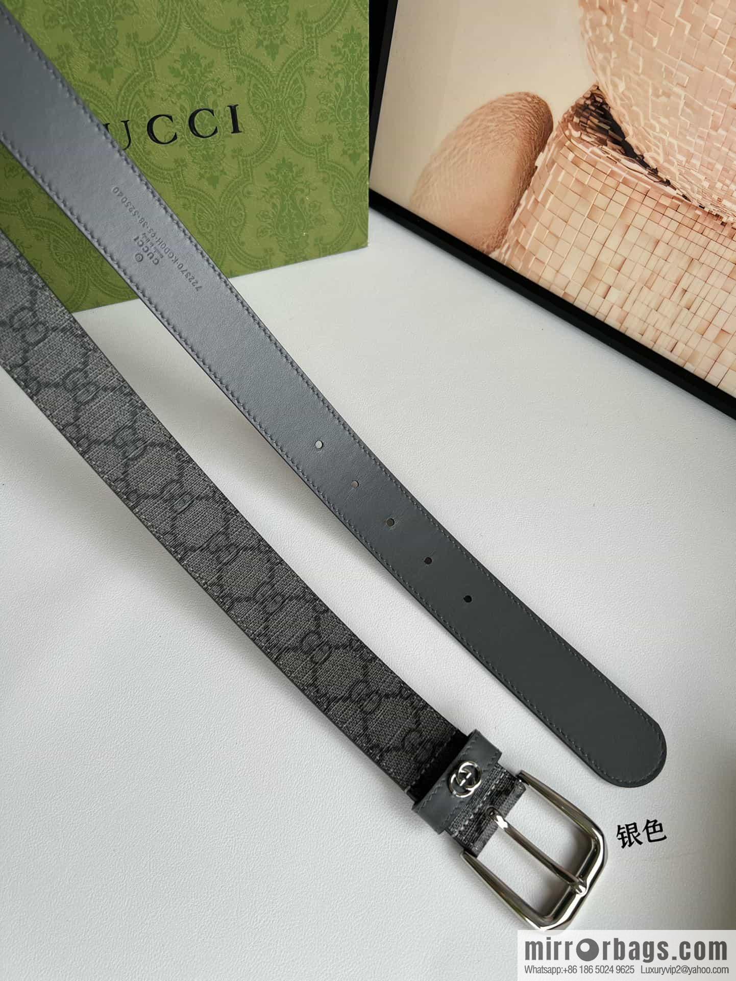 Gucci Gucci GG Supreme canvas GG monogram pattern men's classic belt 3.5cm.