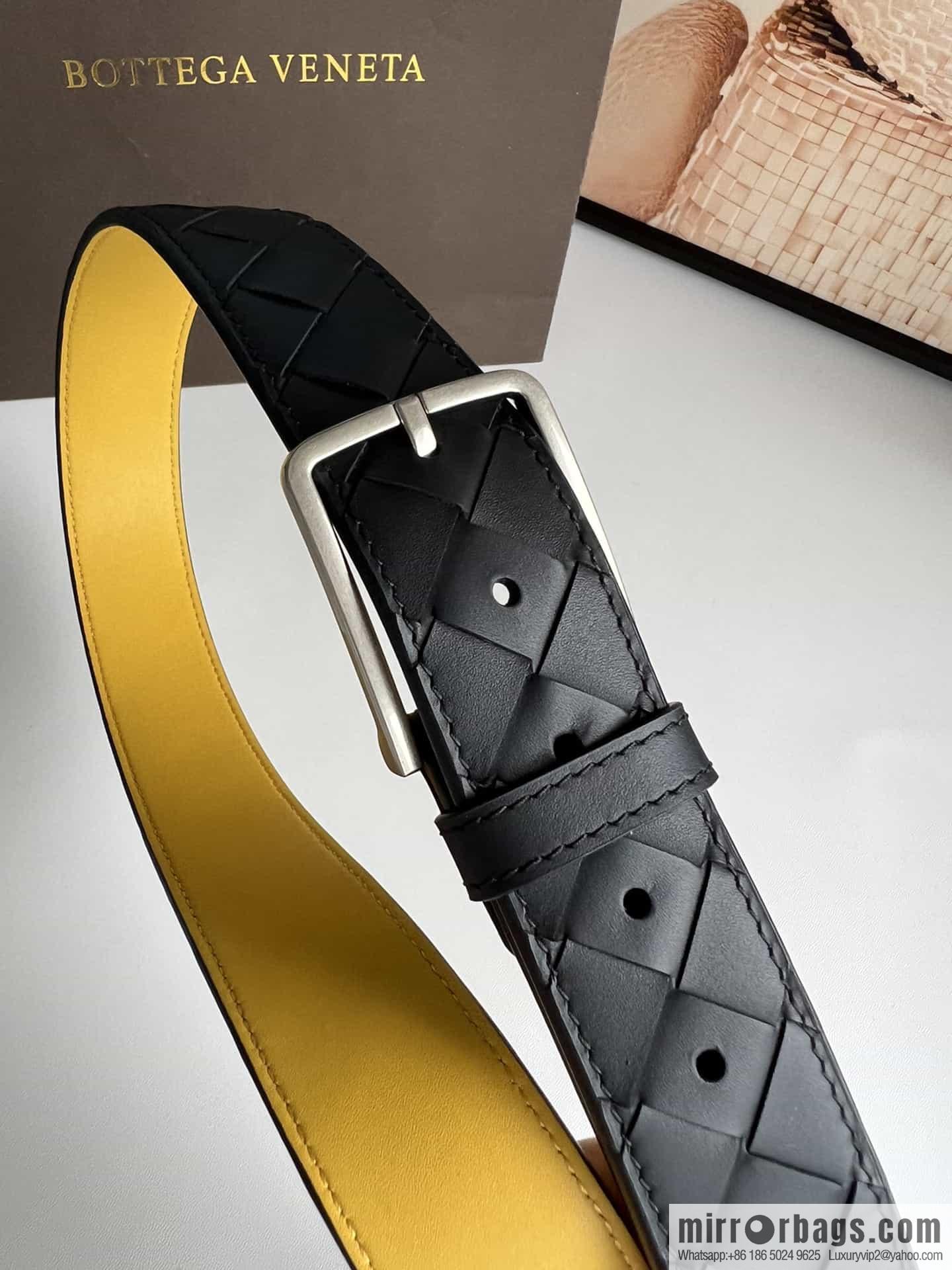 BV Baodian Home, Handmade First Layer Cowhide Woven Men's 3.5cm Belt