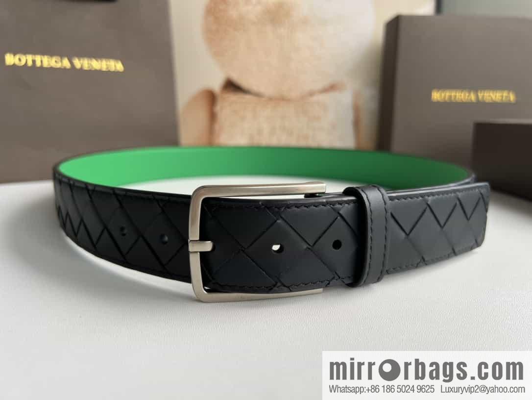 BV Baodian Home, Handmade First Layer Cowhide Woven Men's 3.5cm Belt