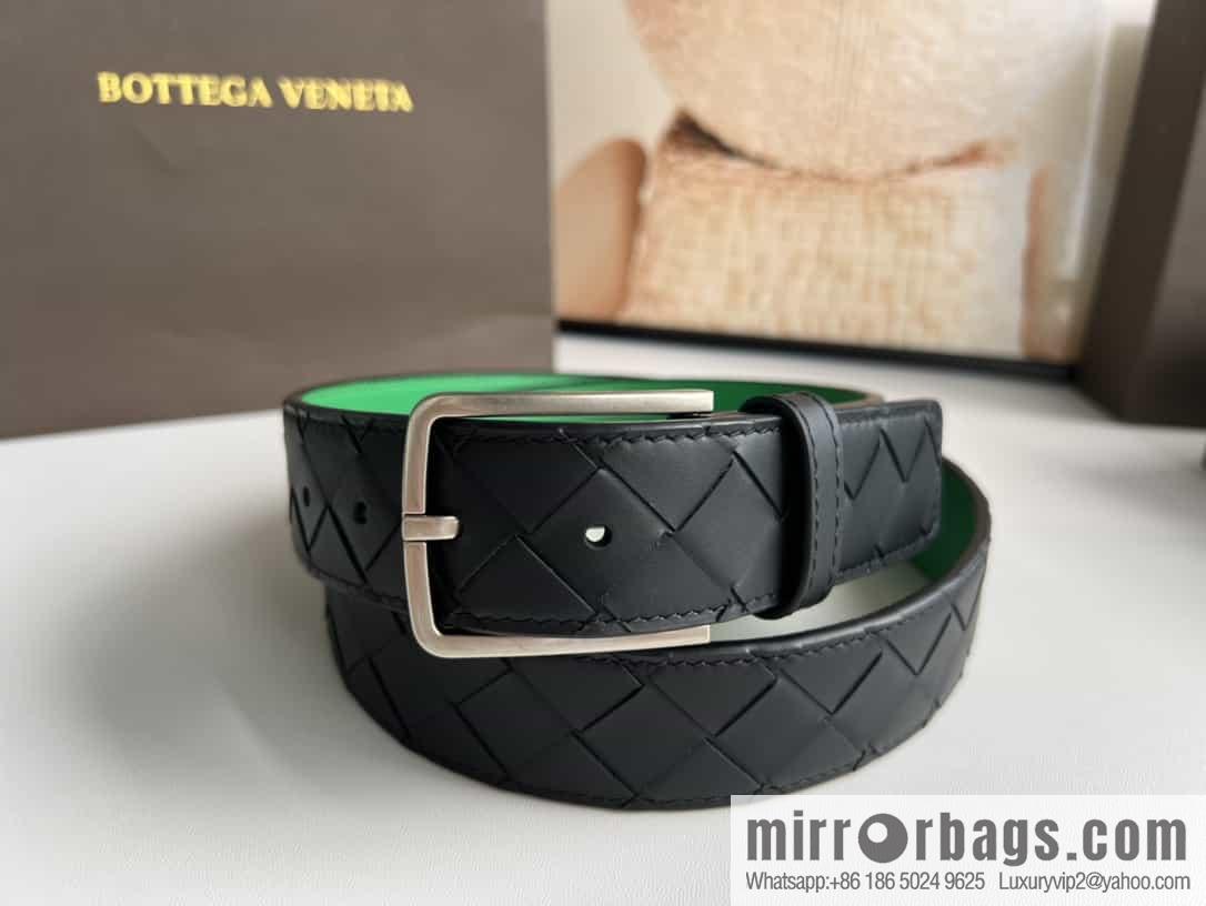 BV Baodian Home, Handmade First Layer Cowhide Woven Men's 3.5cm Belt