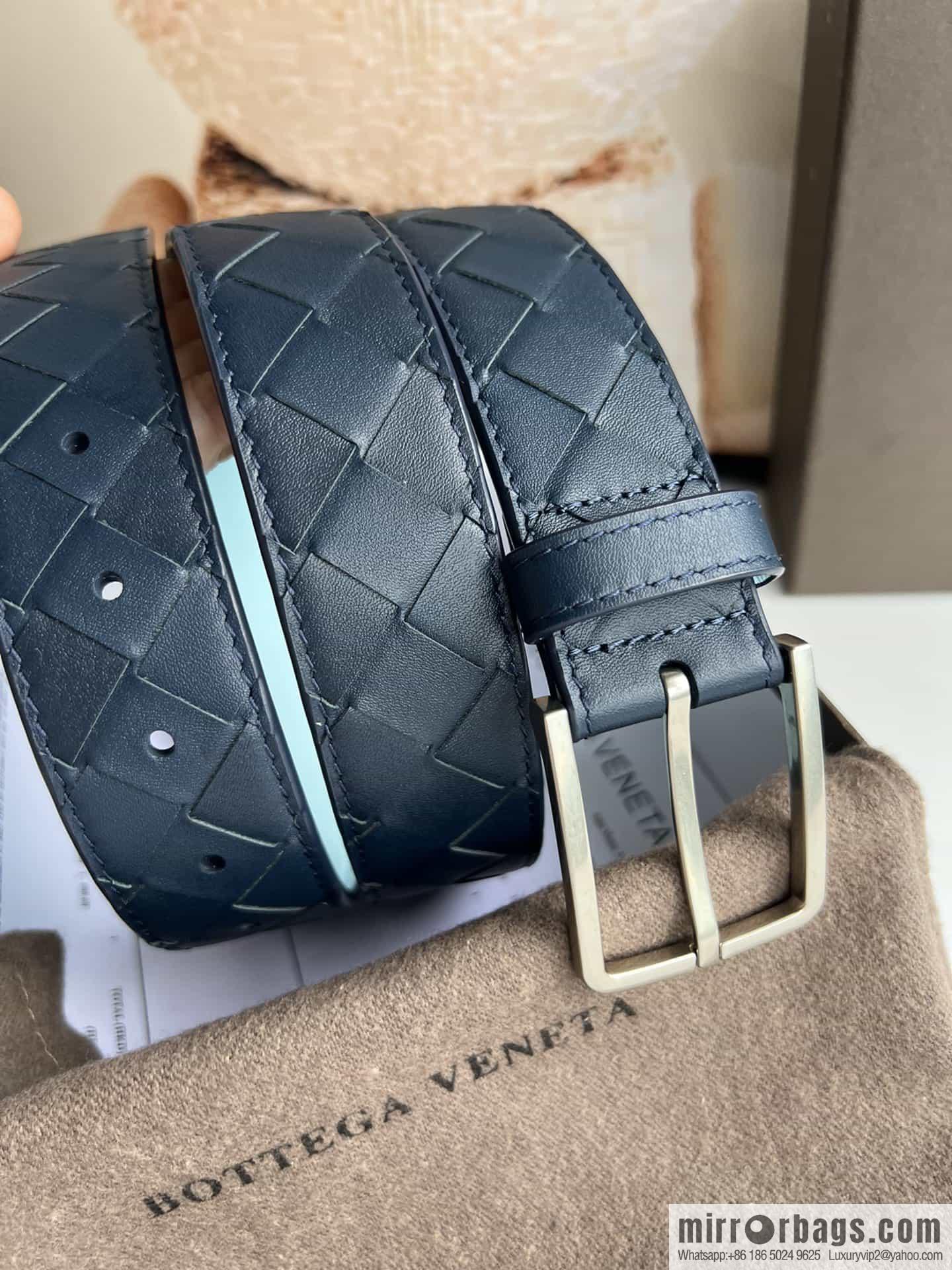 BV Baodian Home, Handmade First Layer Cowhide Woven Men's 3.5cm Belt
