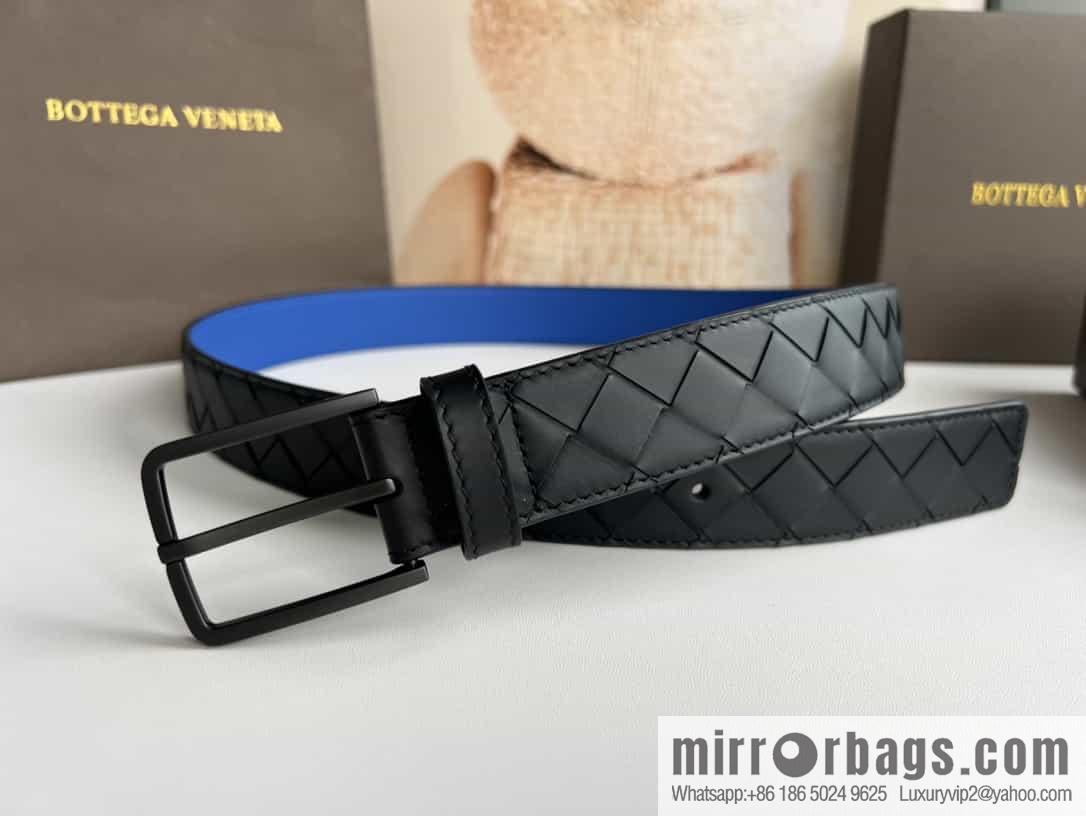 BV Baodian Home, Handmade First Layer Cowhide Woven Men's 3.5cm Belt