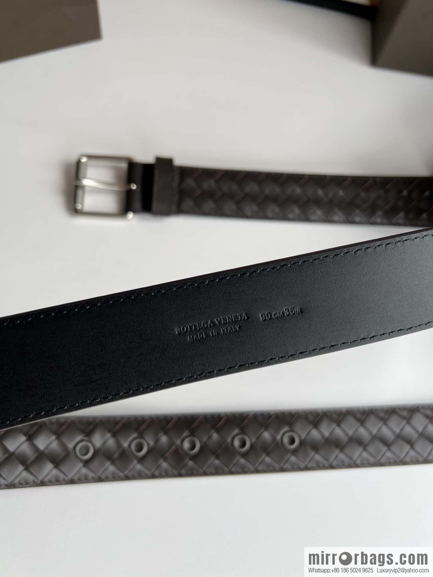 BV Safeguard Home, Exquisite Silver Five Metal Buckle Men's 3.5cm Belt