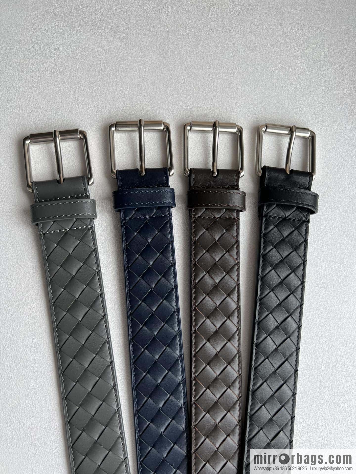 BV Safeguard Home, Exquisite Silver Five Metal Buckle Men's 3.5cm Belt