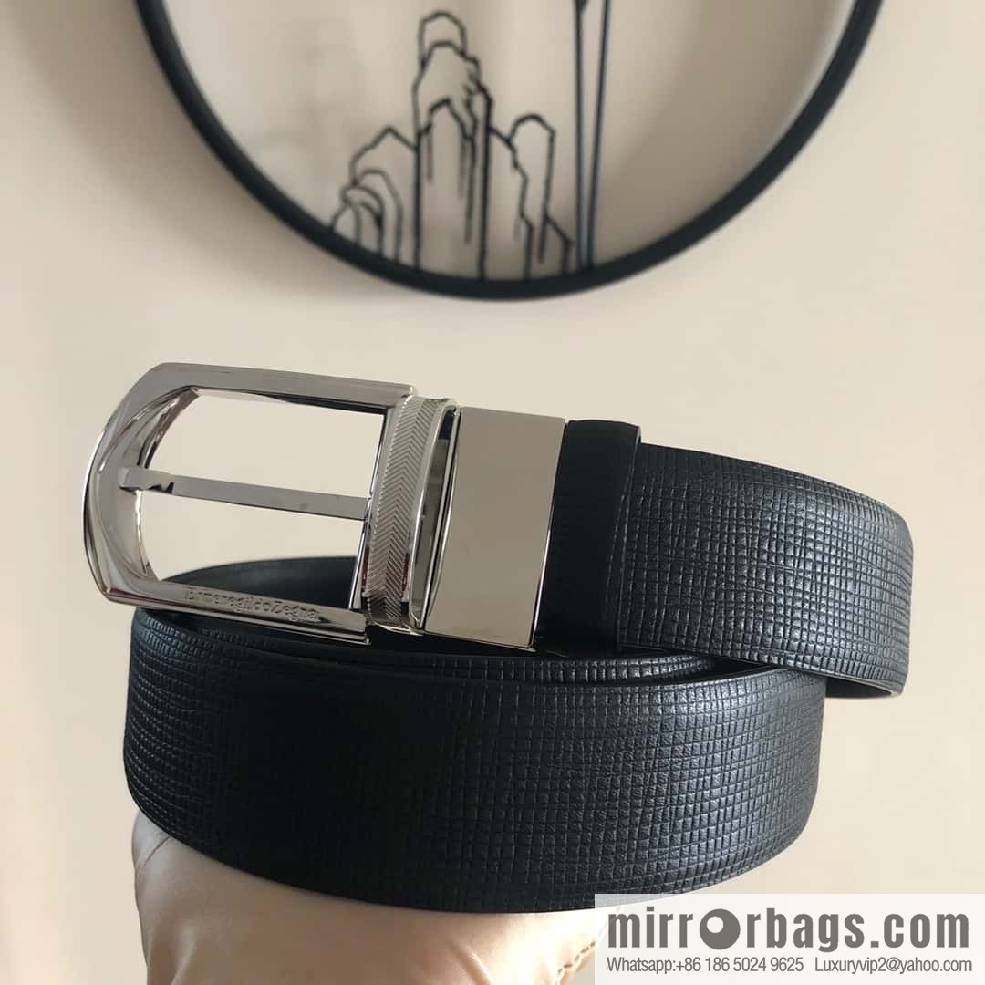 ZEGNA Zegna, men's business leisure rotating pin buckle imported first layer cowhide belt