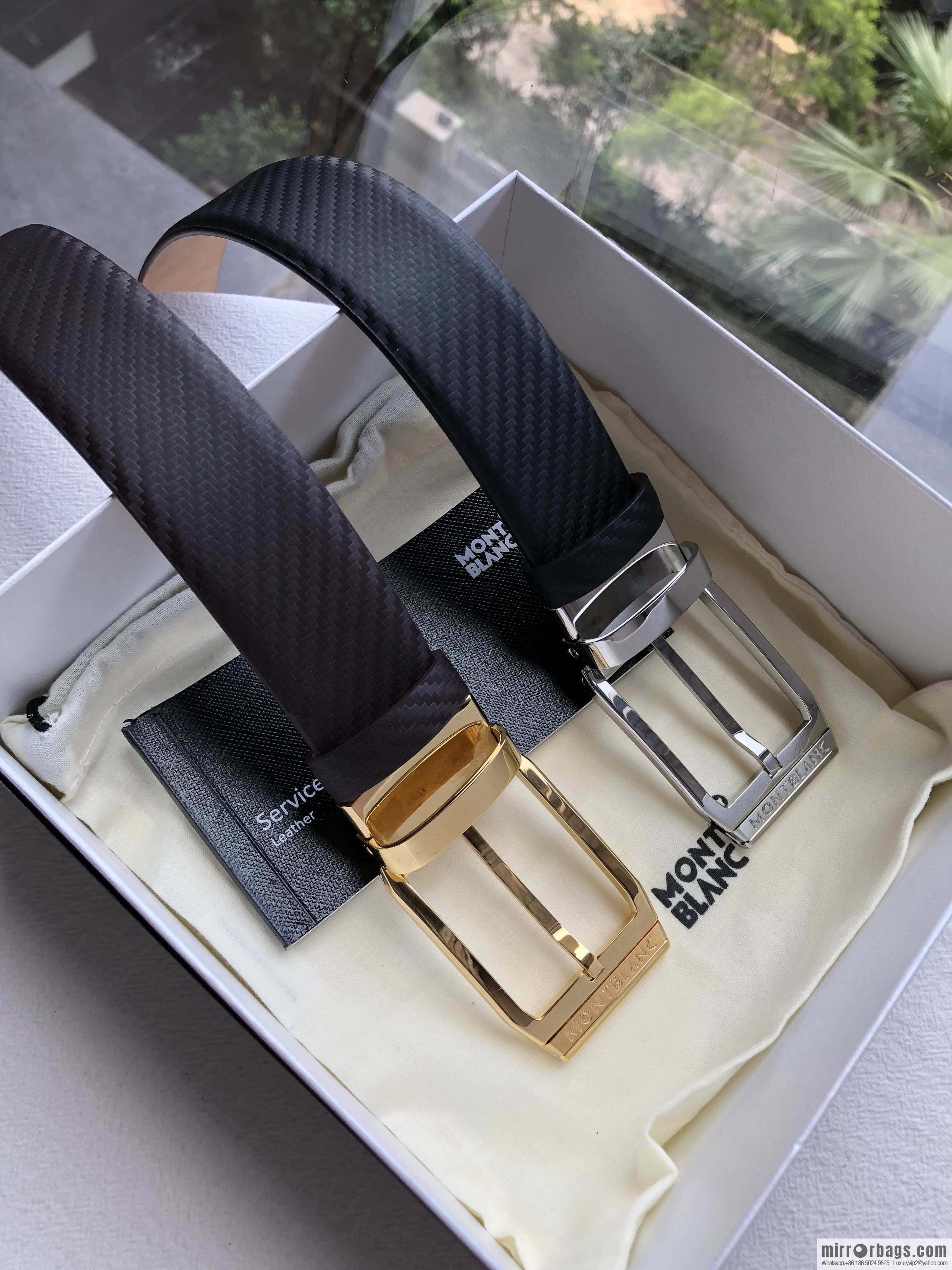 Montblanc Montblanc, Width: 3.5cm Delicate Pin Metal Buckle Belt