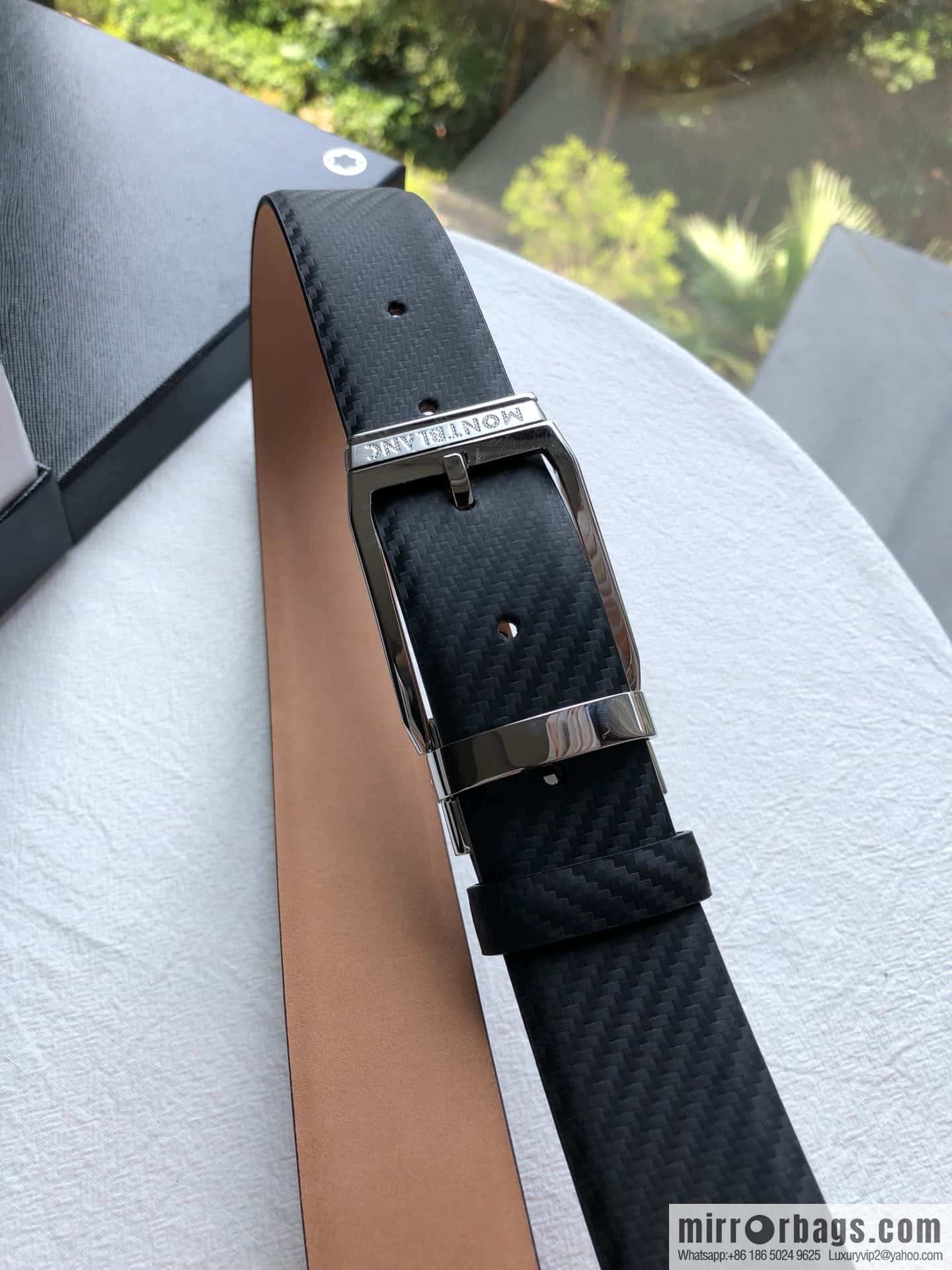 Montblanc Montblanc, Width: 3.5cm Delicate Pin Metal Buckle Belt