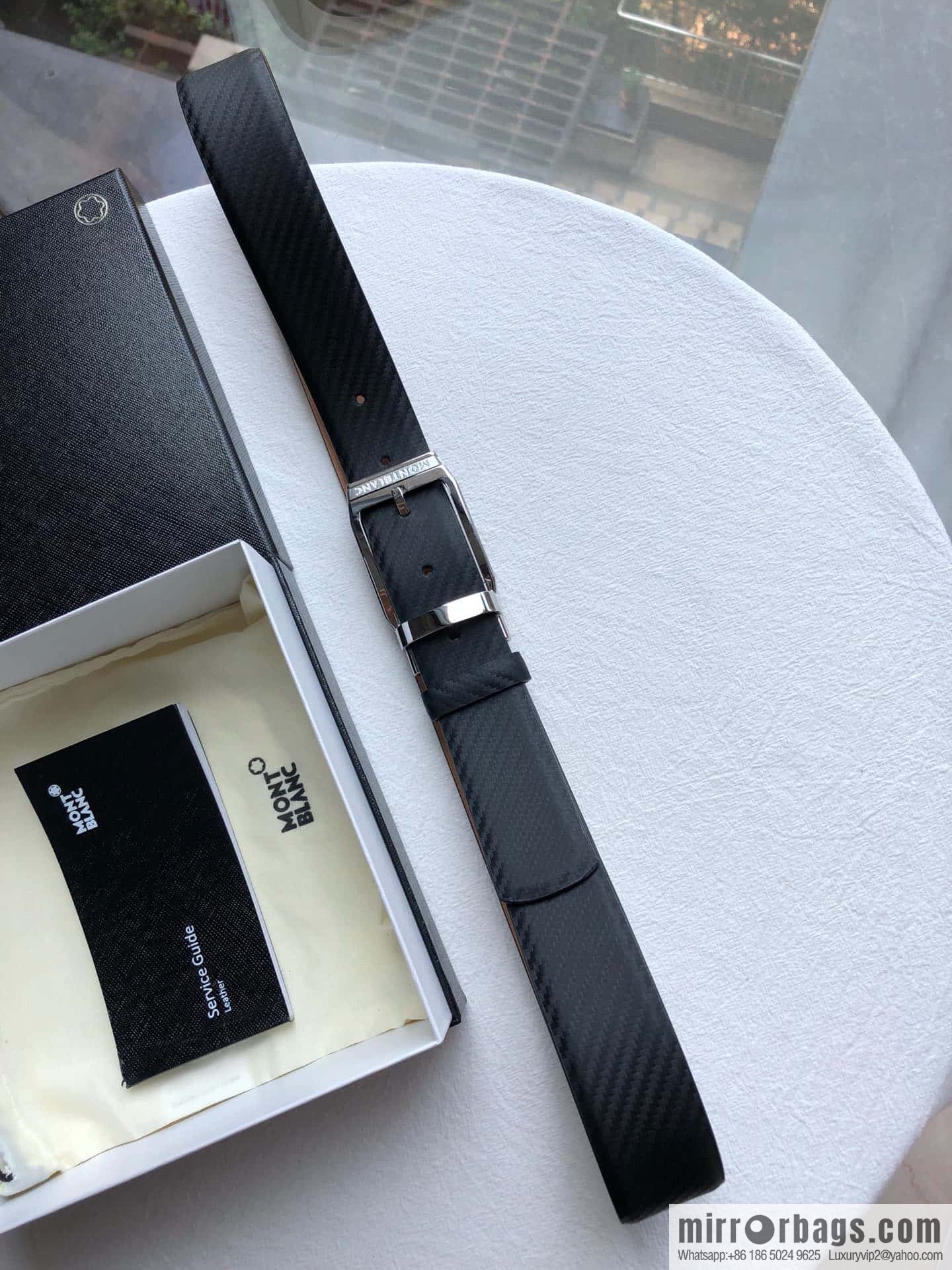 Montblanc Montblanc, Width: 3.5cm Delicate Pin Metal Buckle Belt