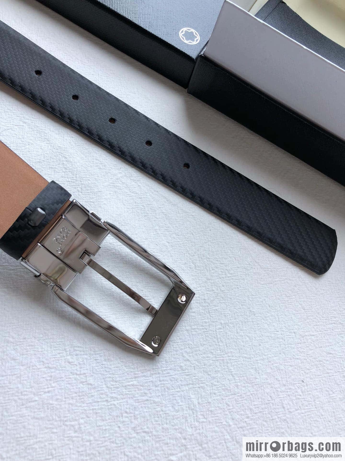 Montblanc Montblanc, Width: 3.5cm Delicate Pin Metal Buckle Belt