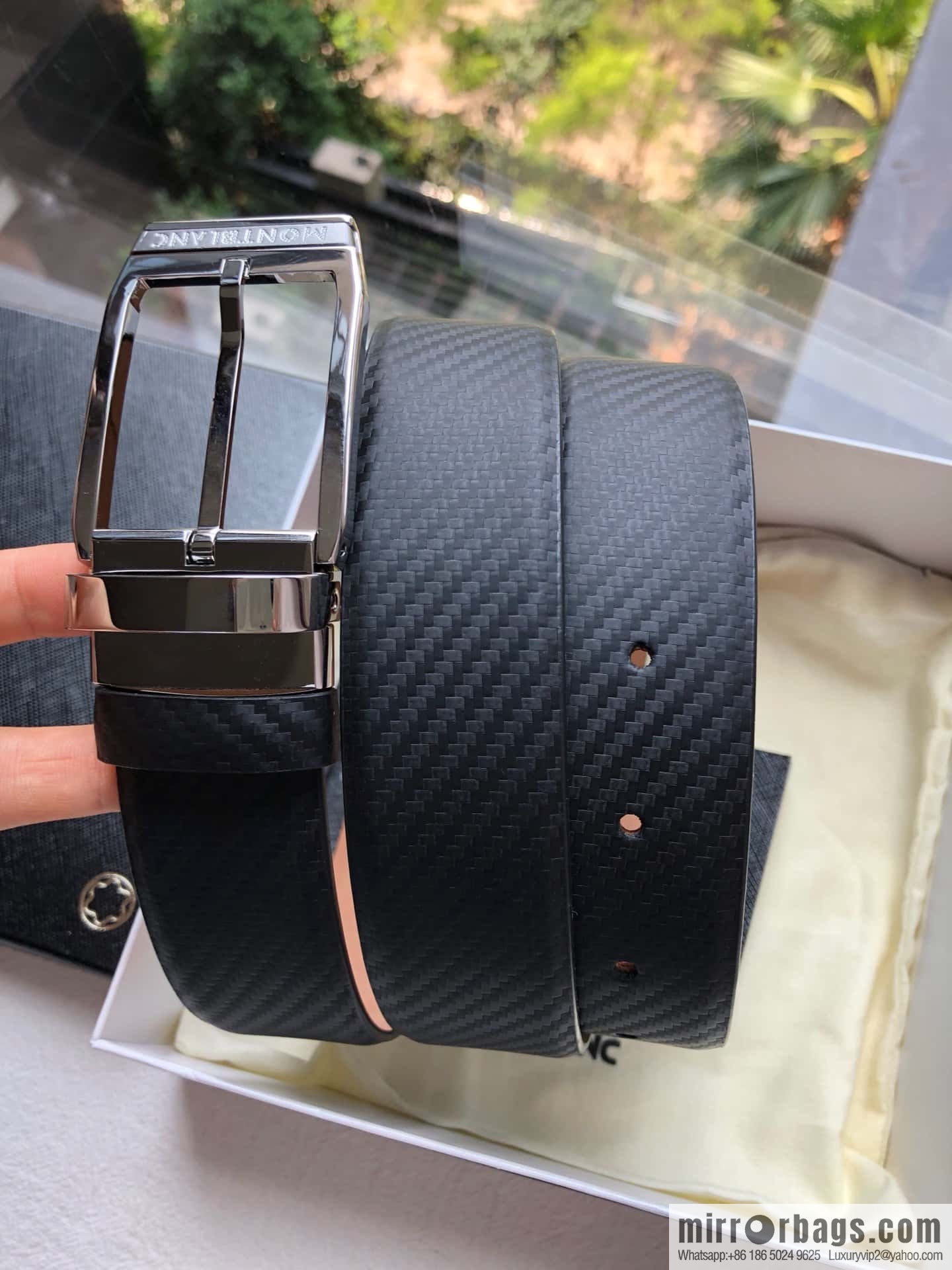 Montblanc Montblanc, Width: 3.5cm Delicate Pin Metal Buckle Belt