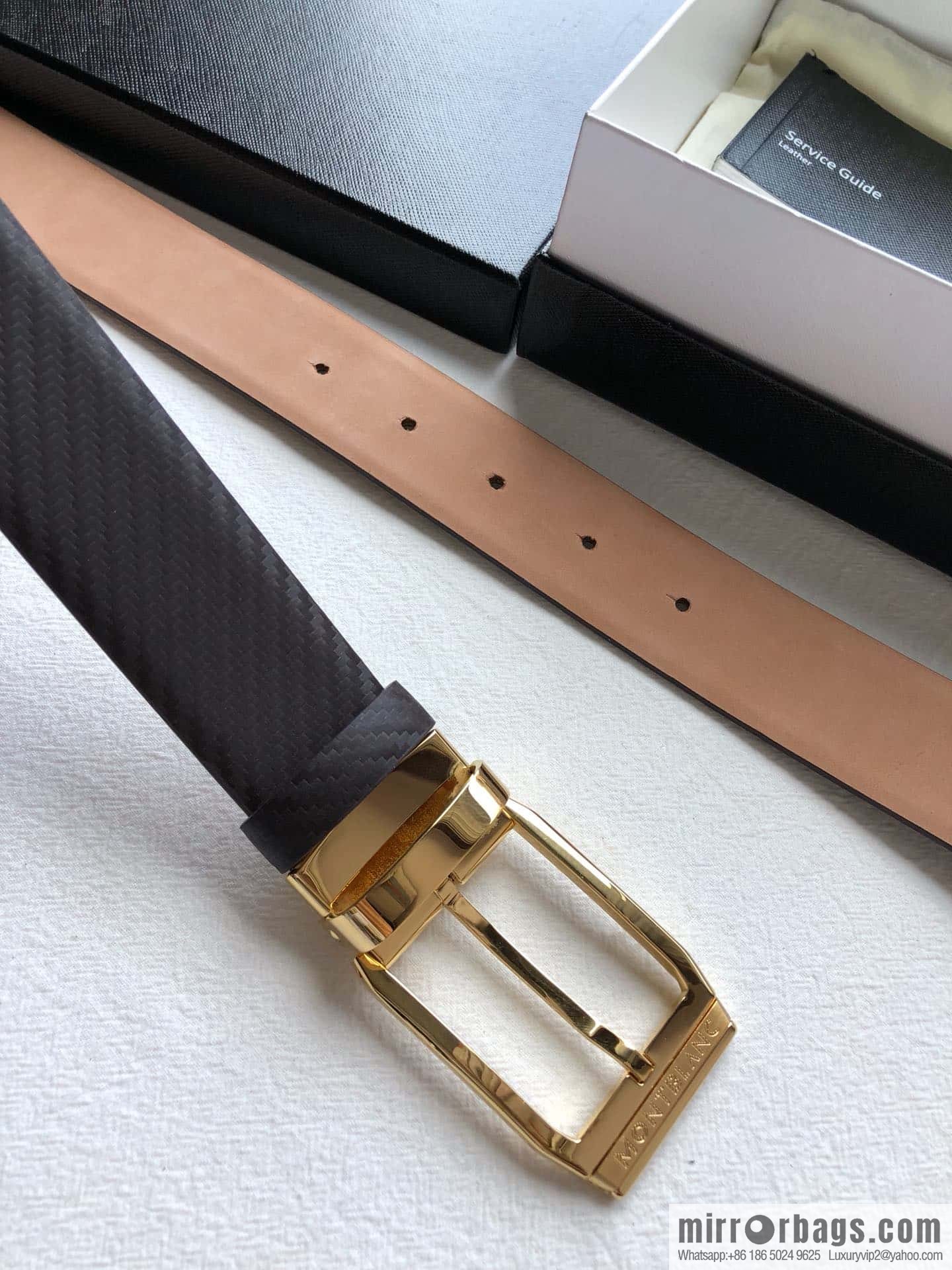 Montblanc Montblanc, Width: 3.5cm Delicate Pin Metal Buckle Belt