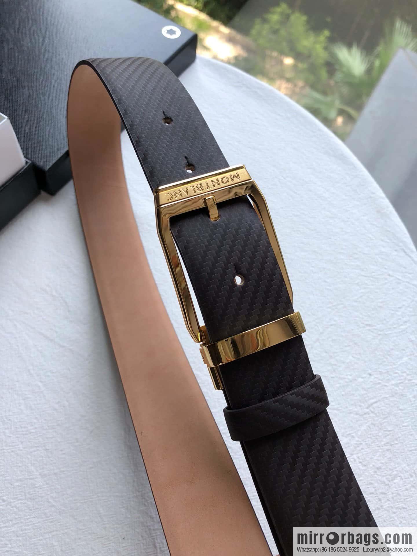 Montblanc Montblanc, Width: 3.5cm Delicate Pin Metal Buckle Belt