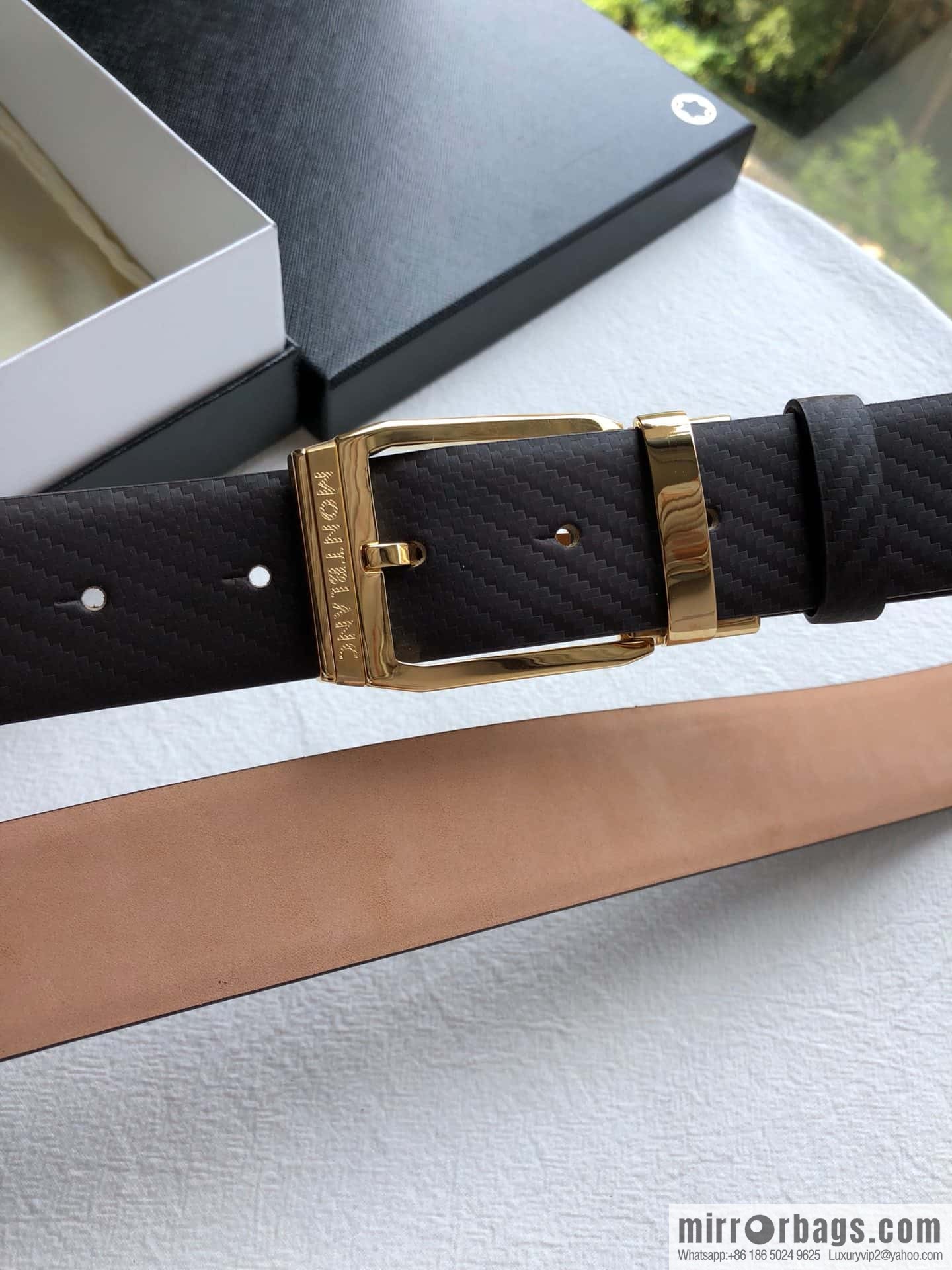 Montblanc Montblanc, Width: 3.5cm Delicate Pin Metal Buckle Belt