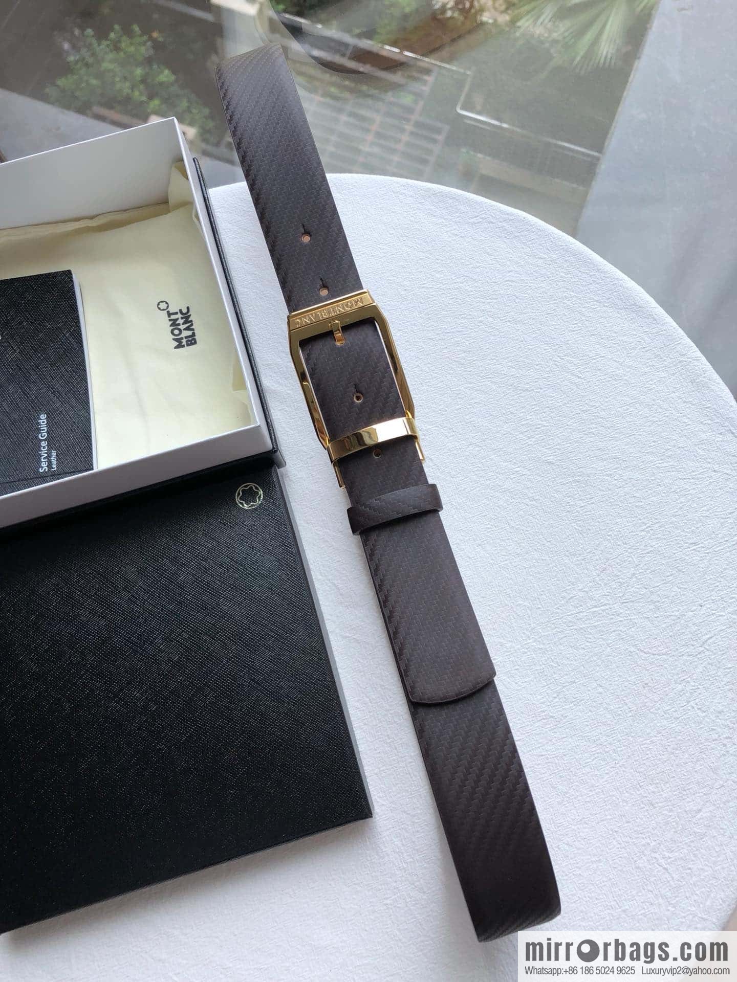 Montblanc Montblanc, Width: 3.5cm Delicate Pin Metal Buckle Belt