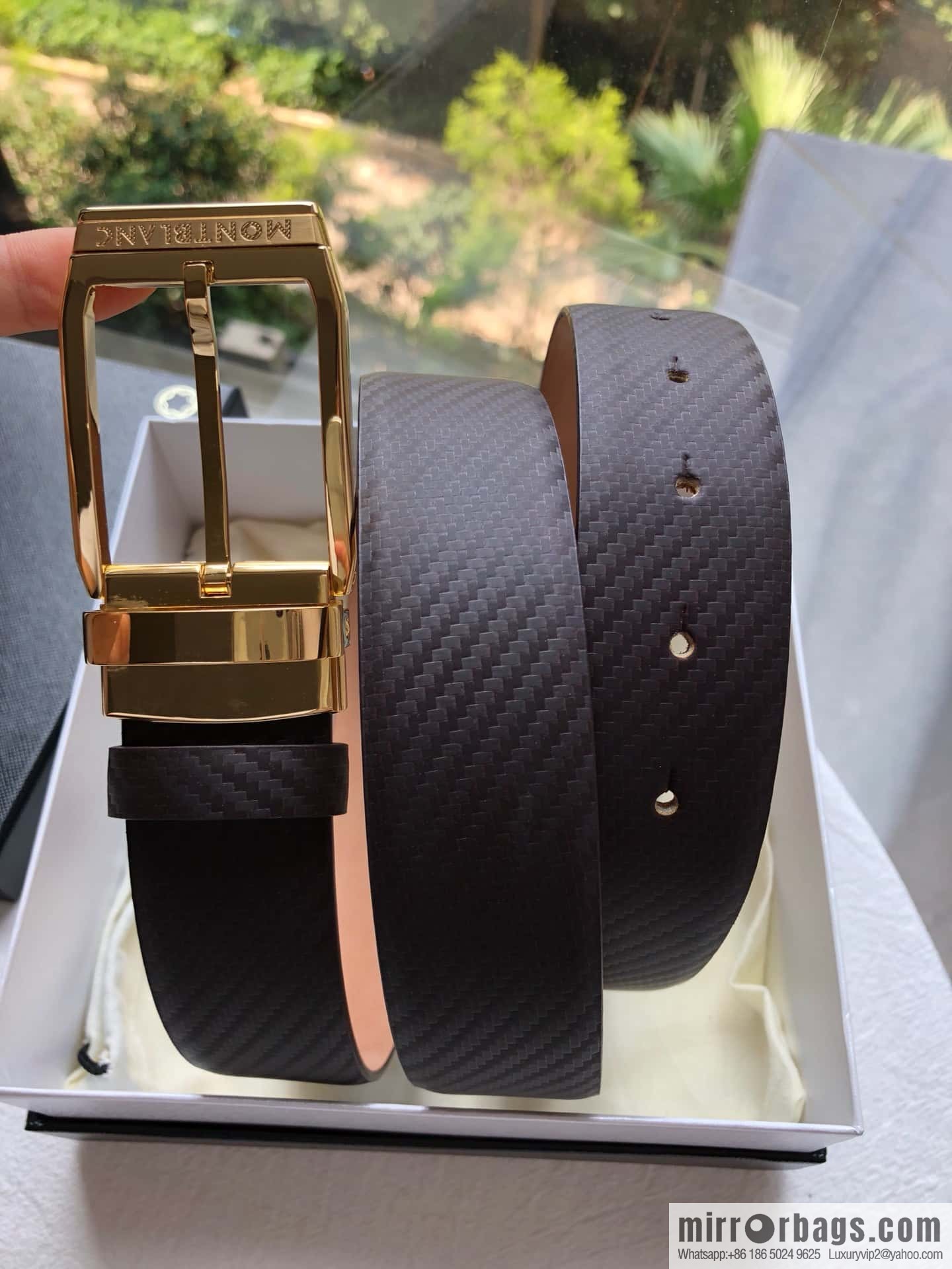 Montblanc Montblanc, Width: 3.5cm Delicate Pin Metal Buckle Belt