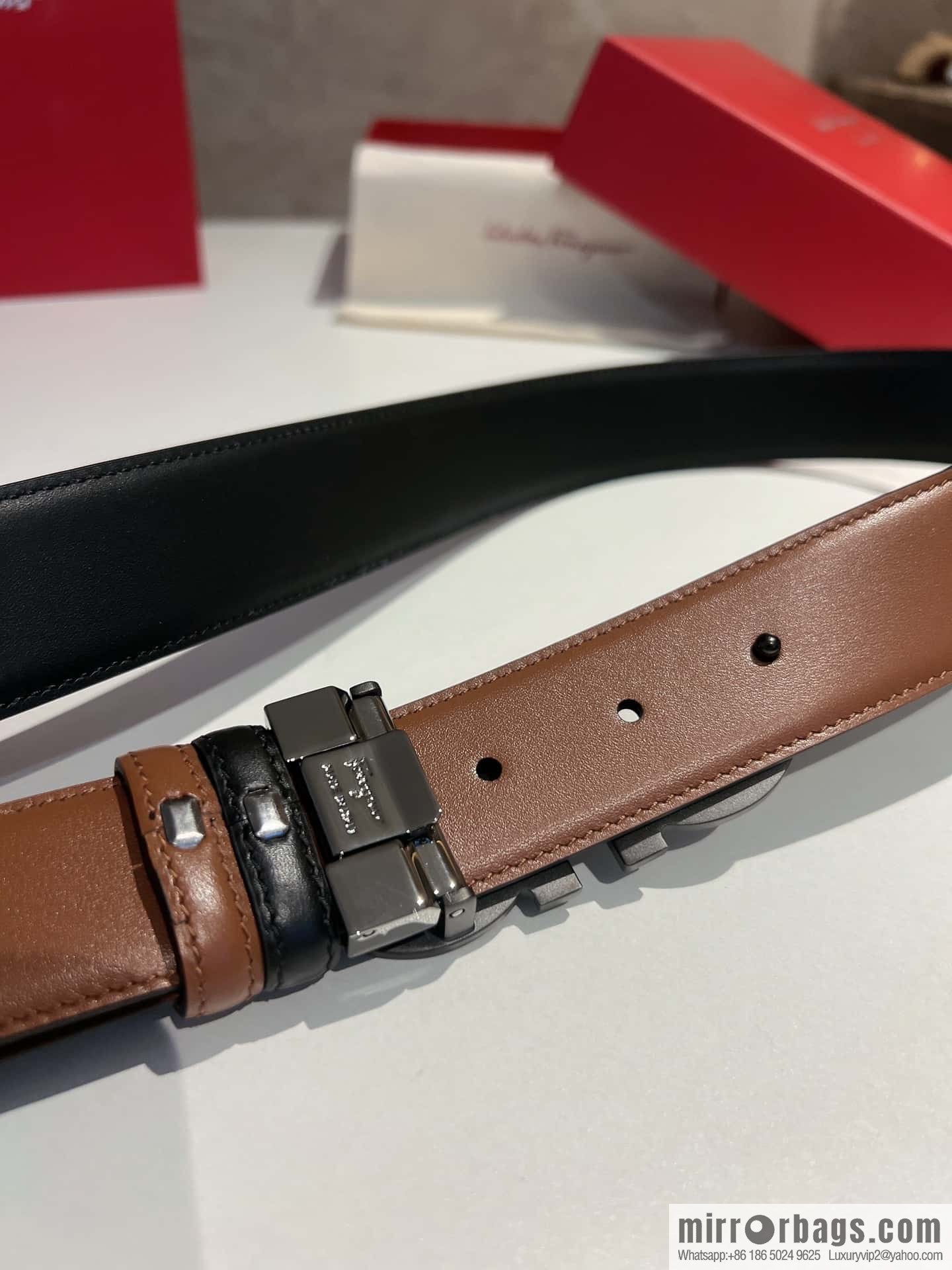 Ferragamo Ferragamo, Leather Hardware Craft Men's 3,5cm Belt