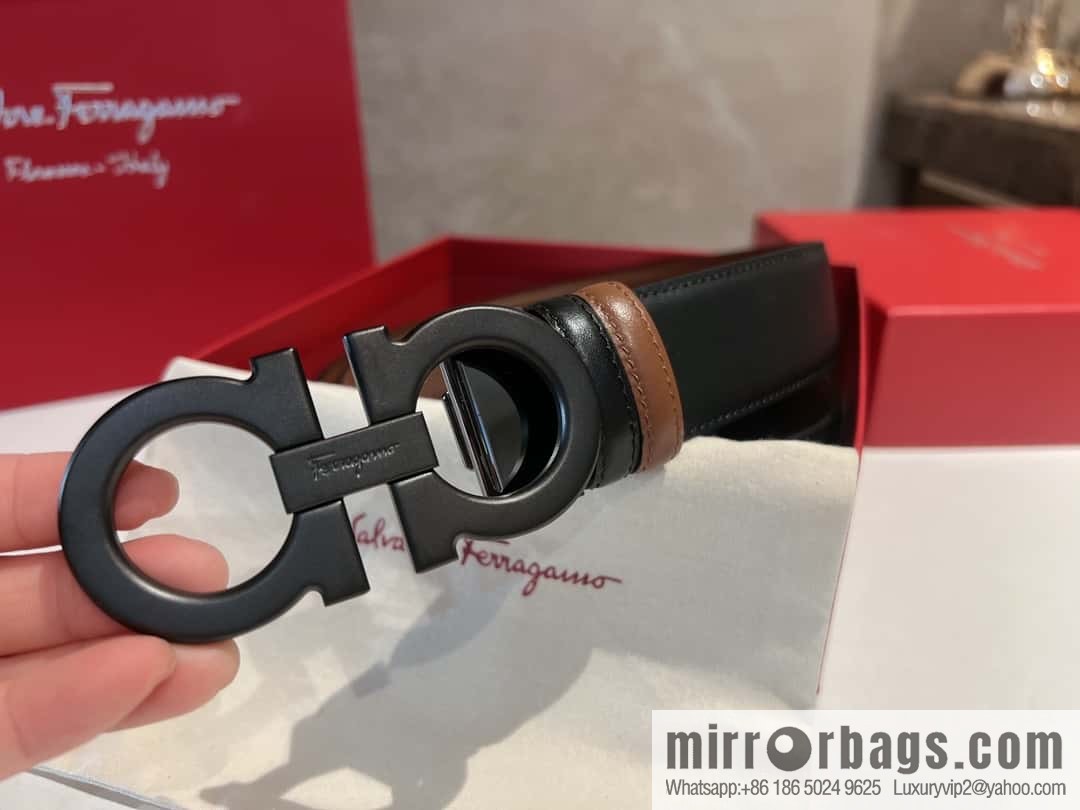 Ferragamo Ferragamo, Leather Hardware Craft Men's 3,5cm Belt
