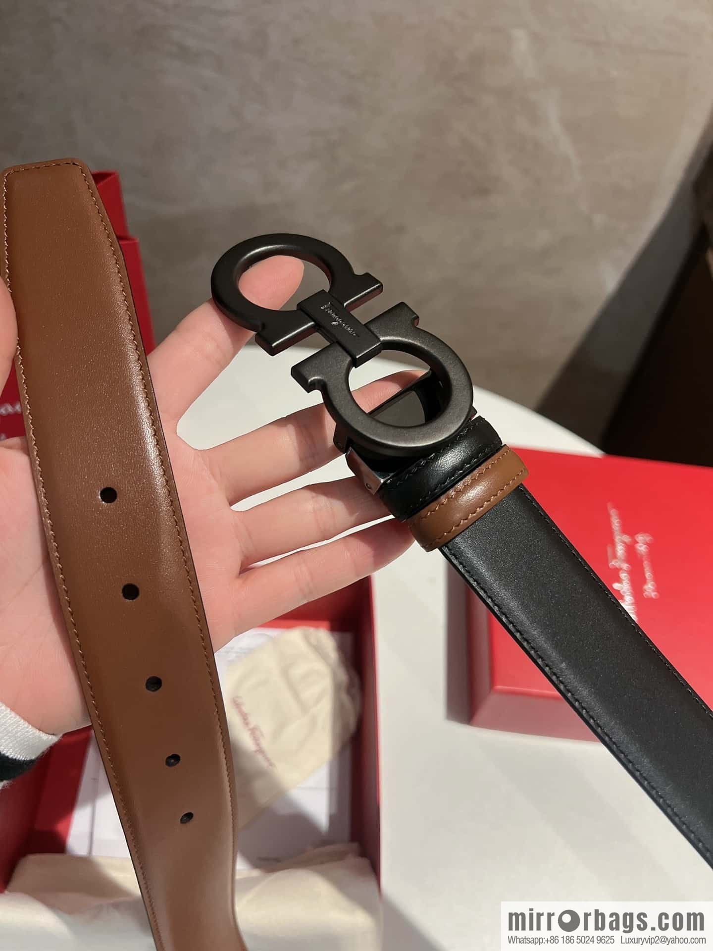 Ferragamo Ferragamo, Leather Hardware Craft Men's 3,5cm Belt