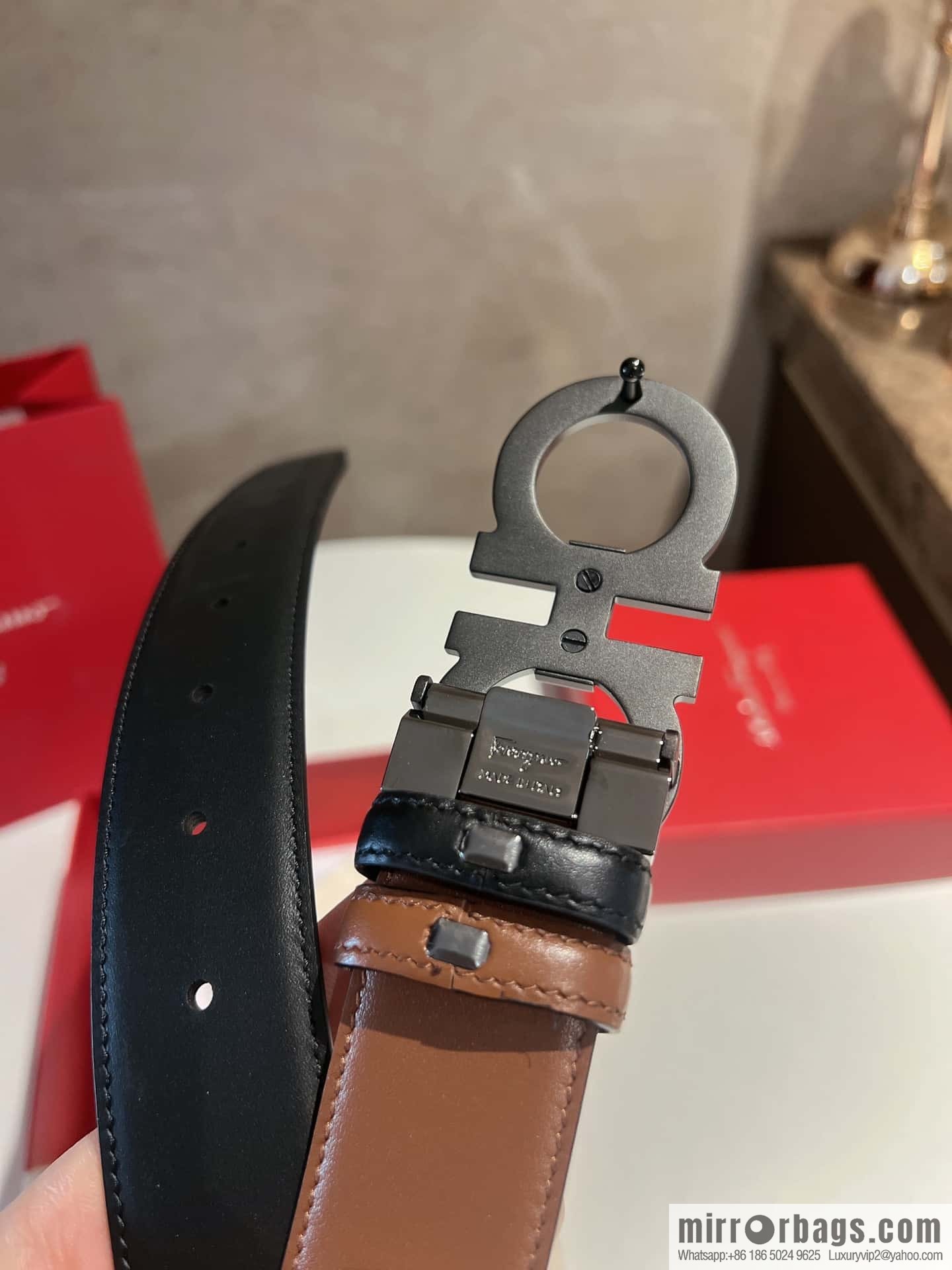 Ferragamo Ferragamo, Leather Hardware Craft Men's 3,5cm Belt