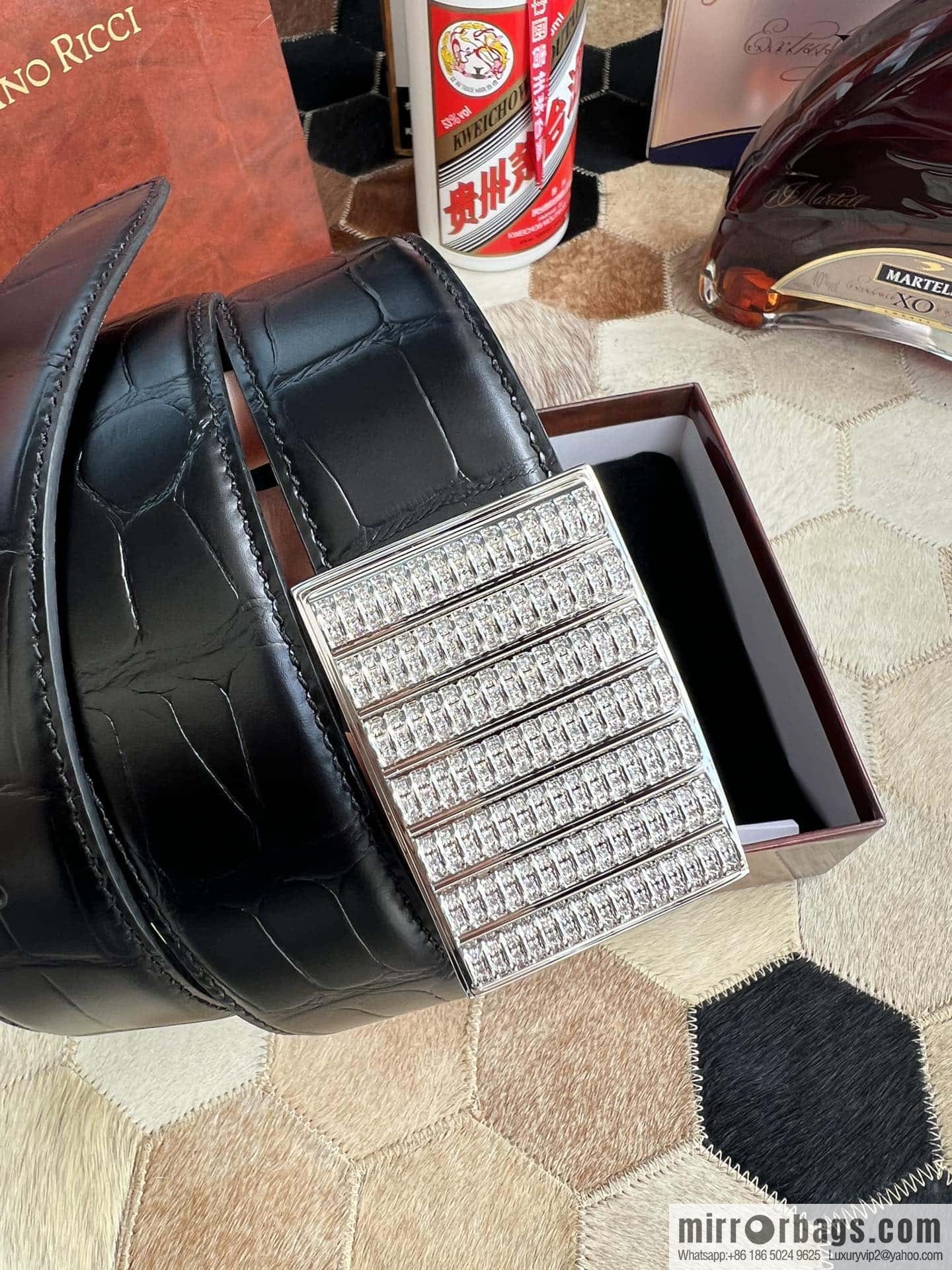 Stefano Ricci, Button Head CNC Inlaid 3.8cm Belt