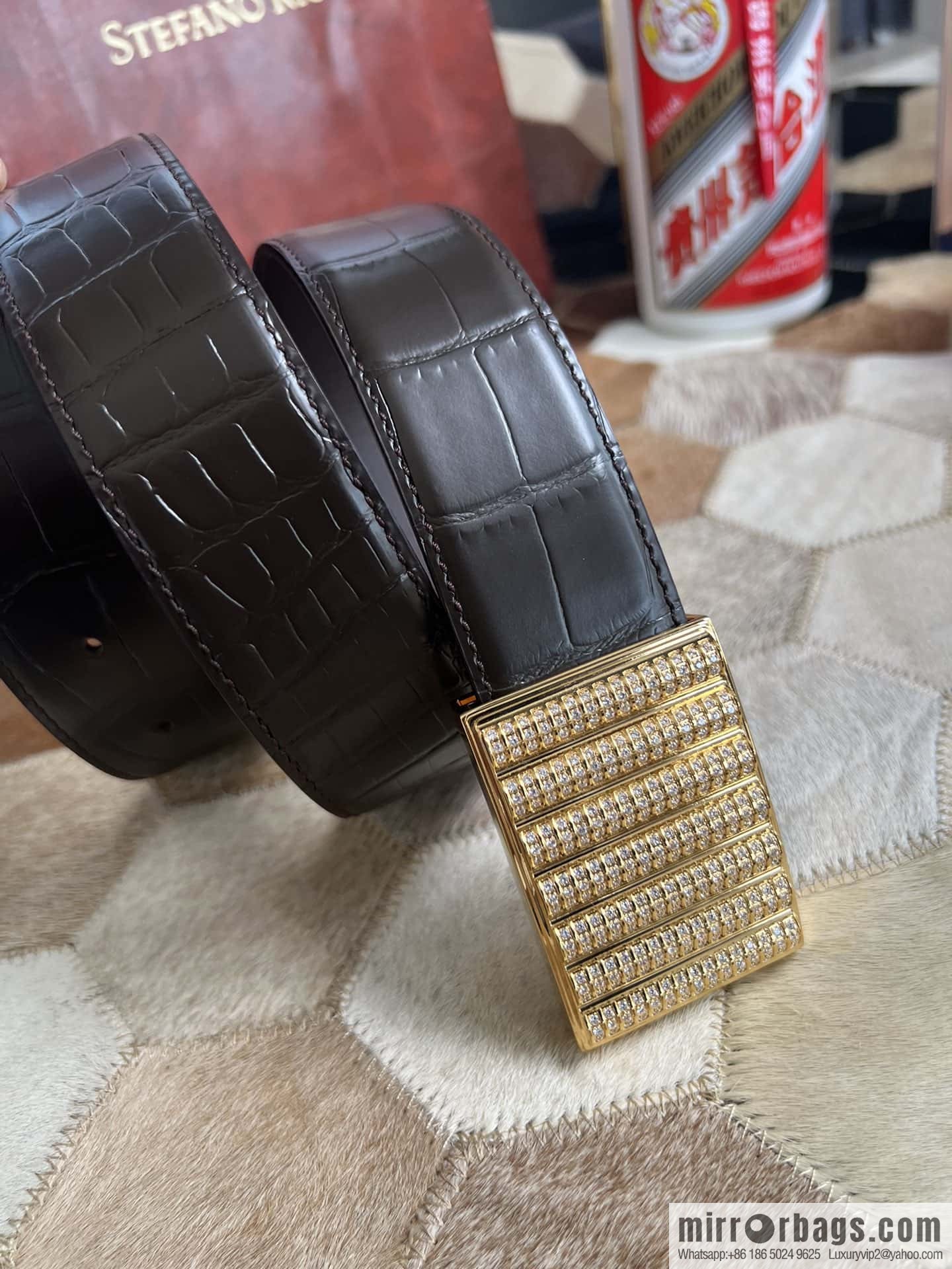 Stefano Ricci, Button Head CNC Inlaid 3.8cm Belt