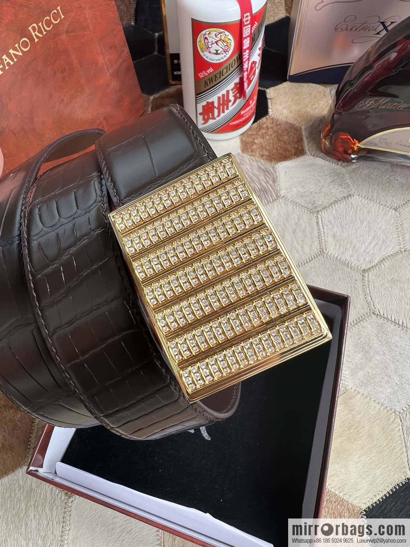 Stefano Ricci, Button Head CNC Inlaid 3.8cm Belt