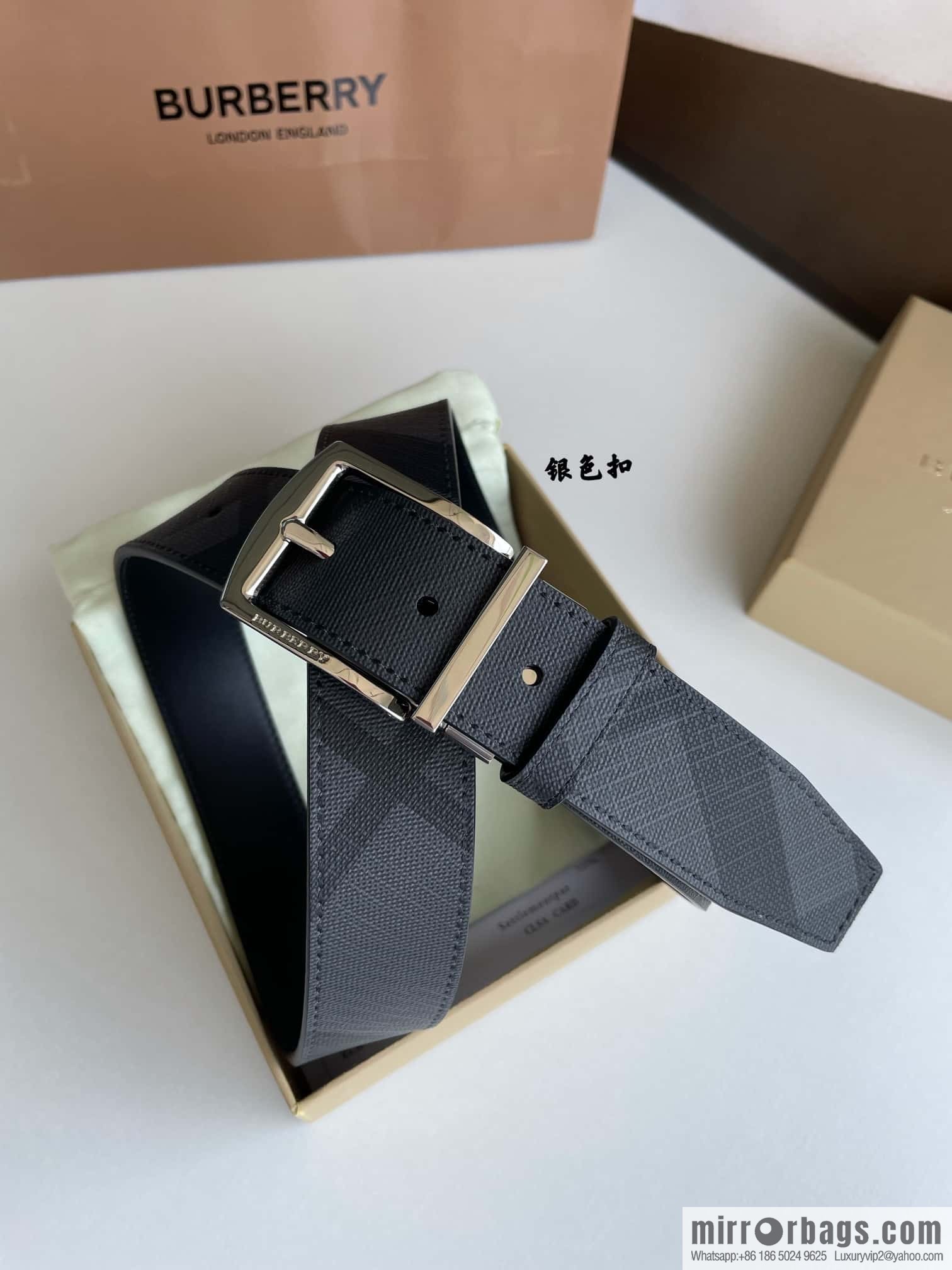 Burberry Classic Plaid British Fashion Element Belt 3.5cm