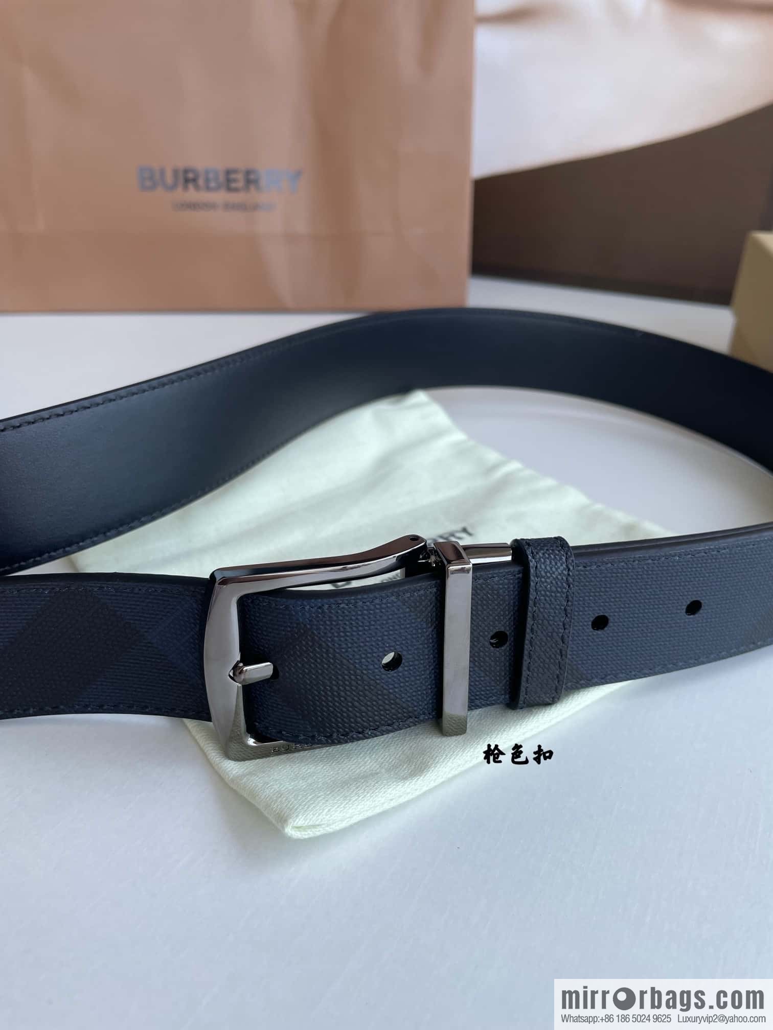 Burberry Classic Plaid British Fashion Element Belt 3.5cm