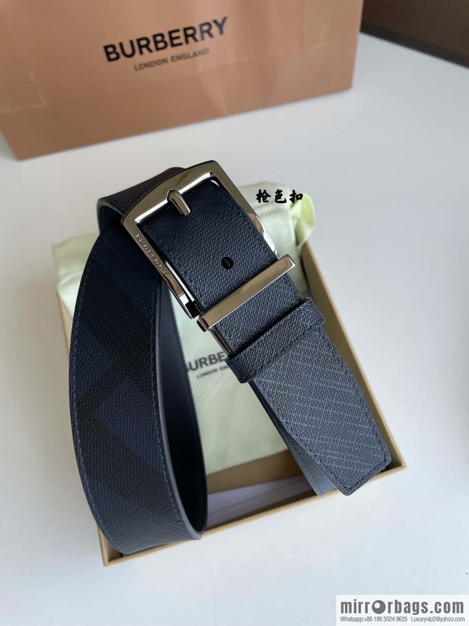 Burberry Classic Plaid British Fashion Element Belt 3.5cm