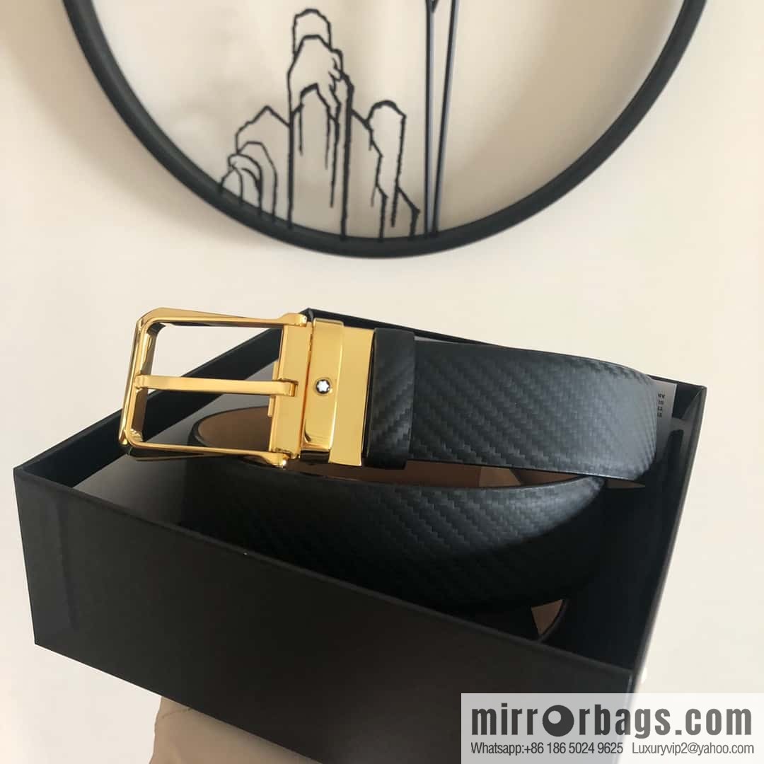 MONTBLANC Montblanc 3.5cm delicate needle metal buckle, first layer cowhide belt