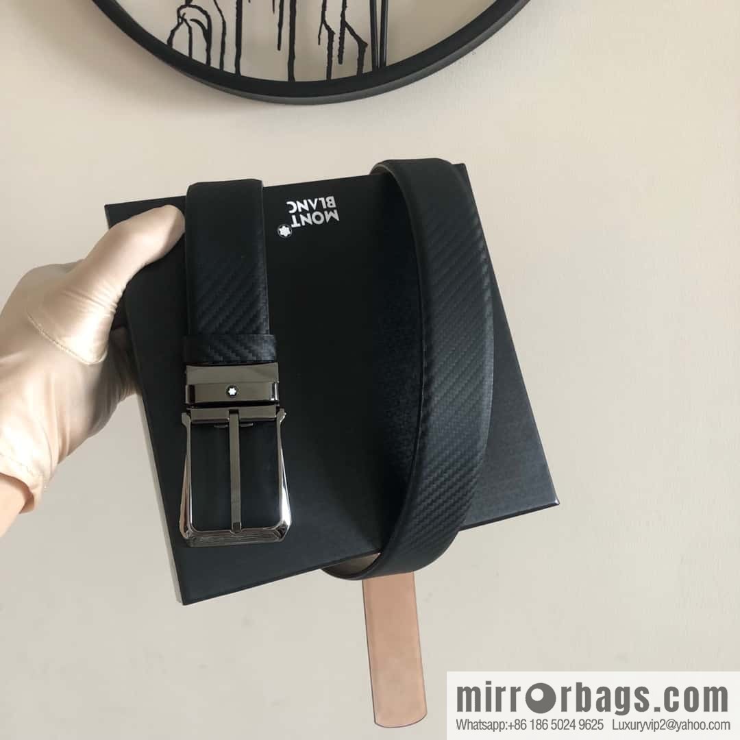 MONTBLANC Montblanc 3.5cm delicate needle metal buckle, first layer cowhide belt