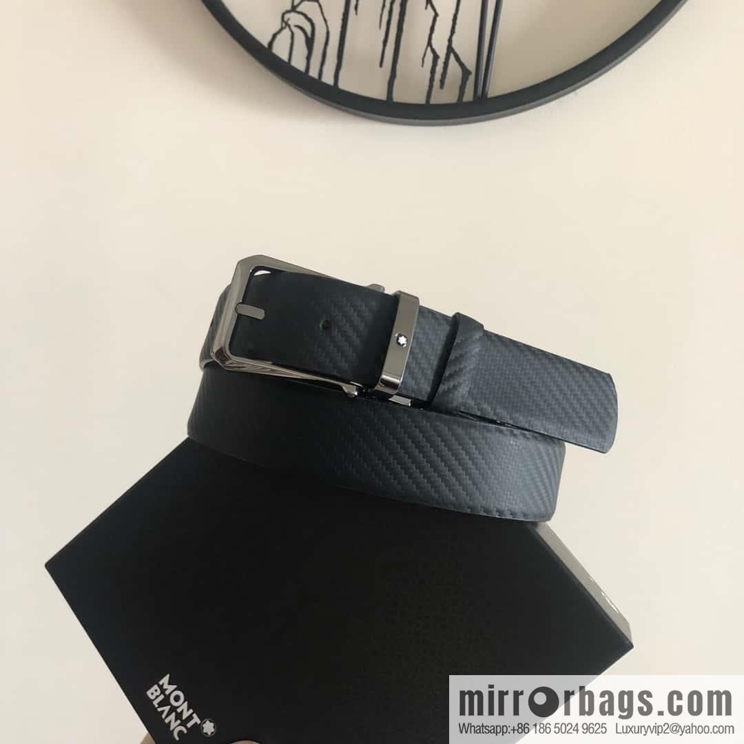 MONTBLANC Montblanc 3.5cm delicate needle metal buckle, first layer cowhide belt