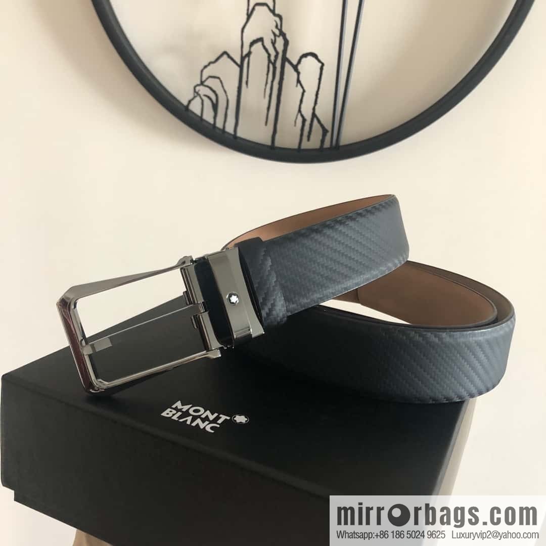 MONTBLANC Montblanc 3.5cm delicate needle metal buckle, first layer cowhide belt
