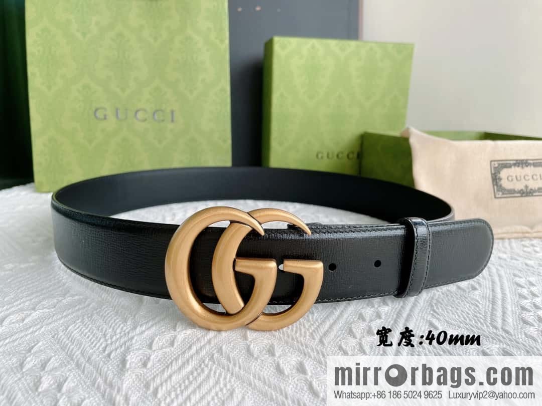 GUCCI imported cowhide texture, classic logo metal buckle belt