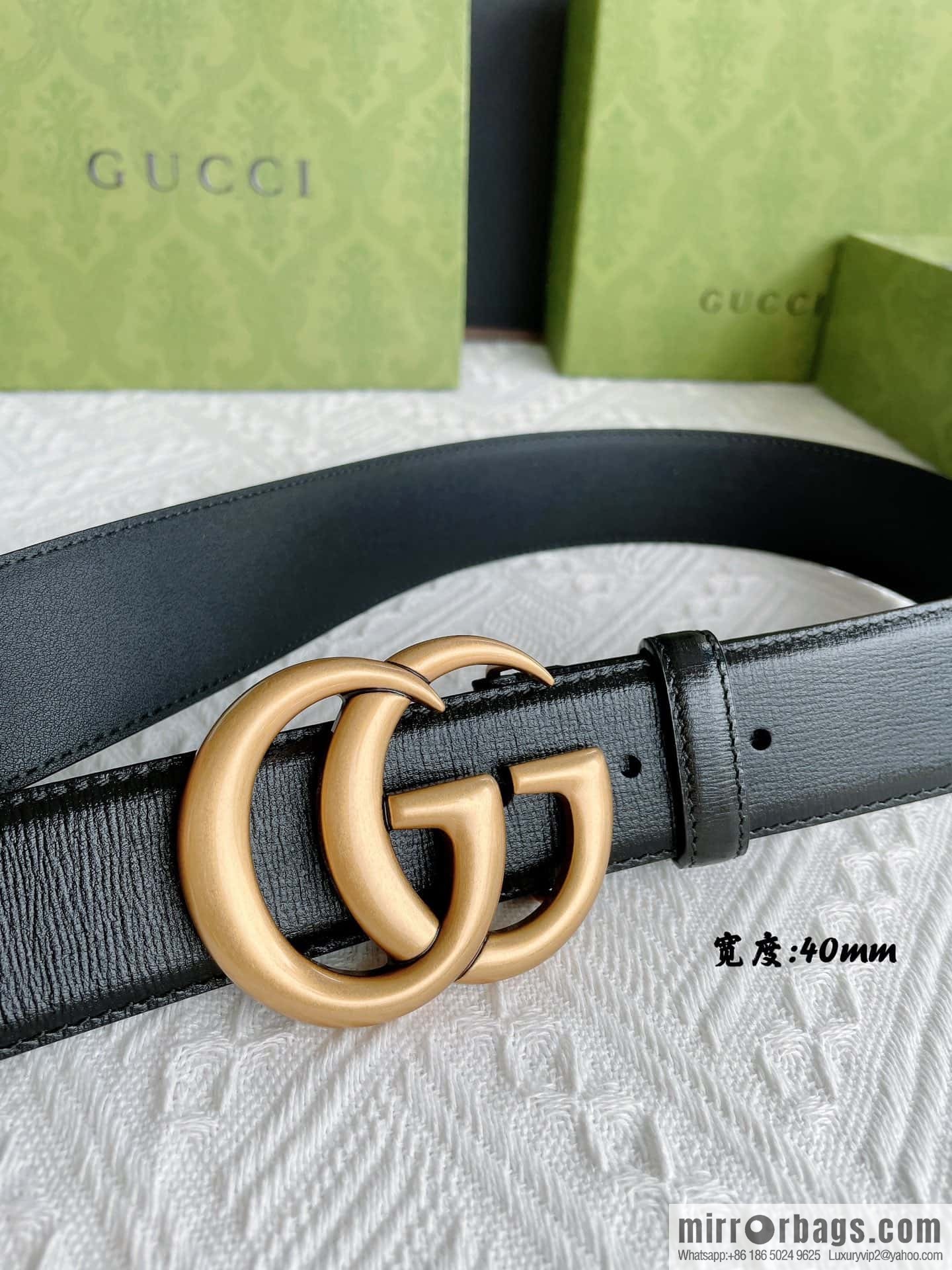 GUCCI imported cowhide texture, classic logo metal buckle belt