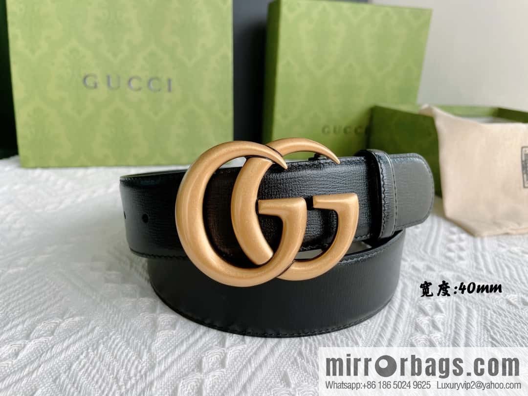 GUCCI imported cowhide texture, classic logo metal buckle belt