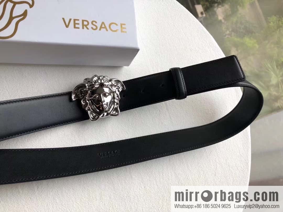 VERSACE Versace, flat cowhide Medusa head metal buckle belt 3.8cm