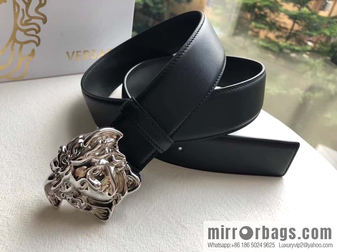 VERSACE Versace, flat cowhide Medusa head metal buckle belt 3.8cm