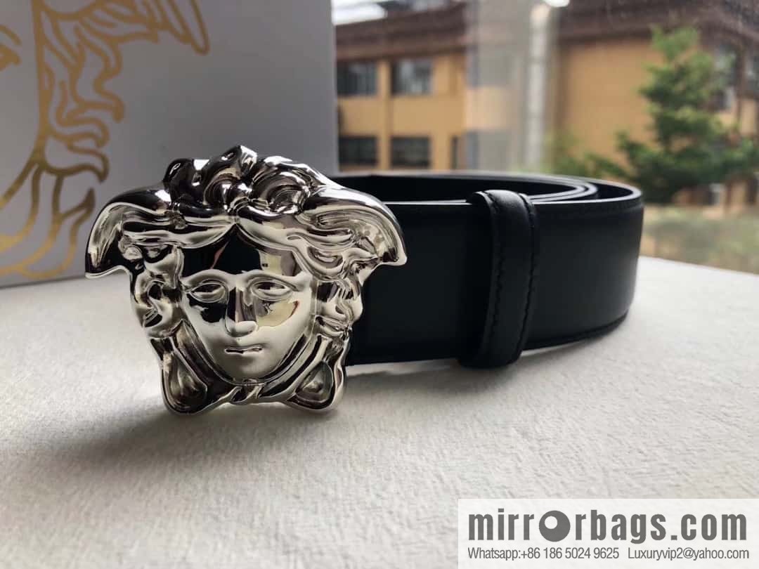 VERSACE Versace, flat cowhide Medusa head metal buckle belt 3.8cm