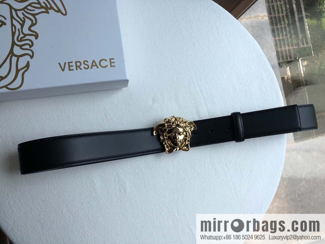 VERSACE Versace, flat cowhide Medusa head metal buckle belt 3.8cm
