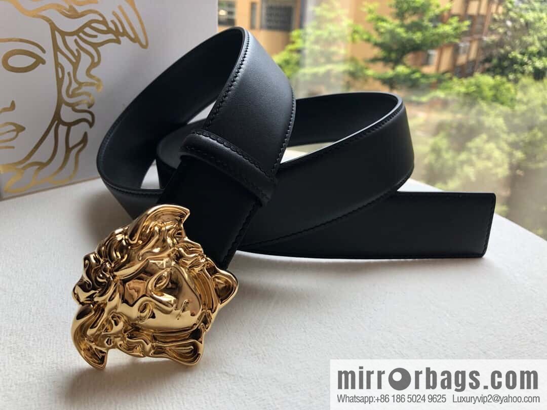 VERSACE Versace, flat cowhide Medusa head metal buckle belt 3.8cm