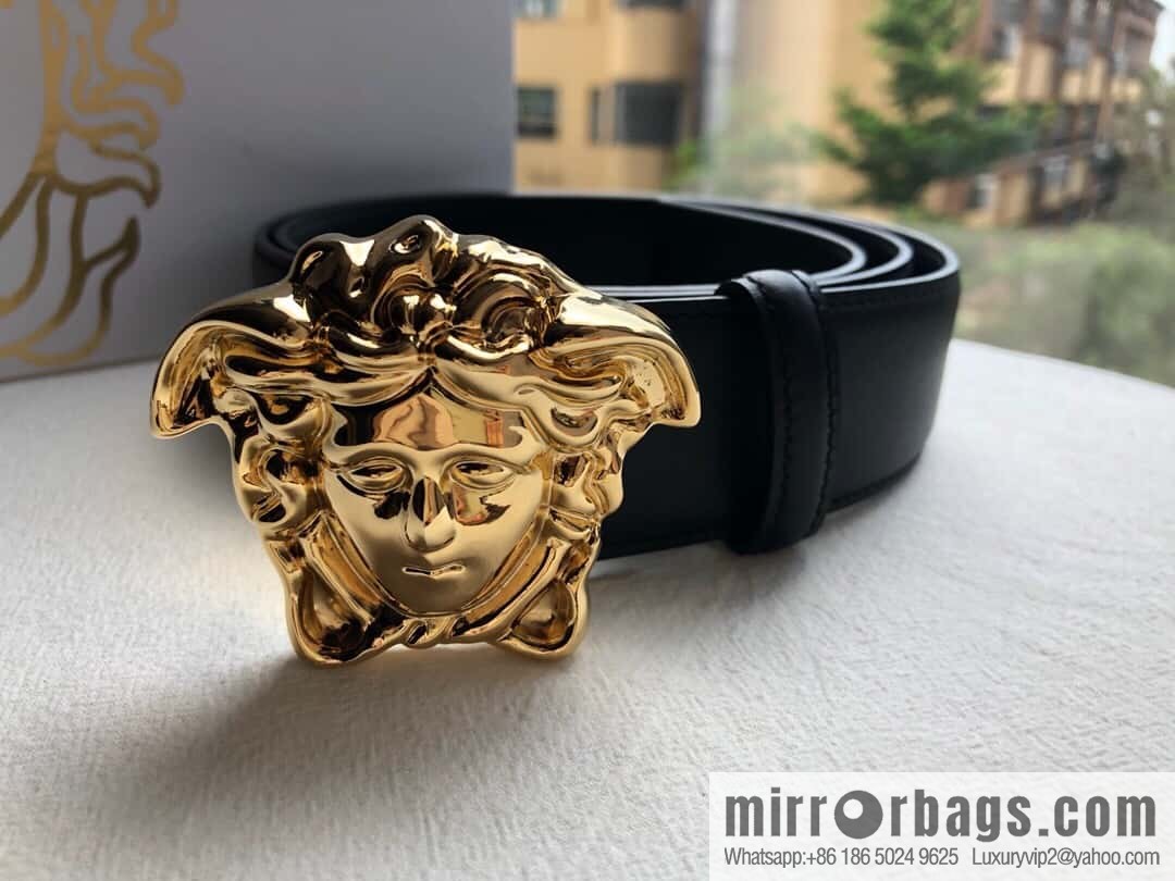 VERSACE Versace, flat cowhide Medusa head metal buckle belt 3.8cm