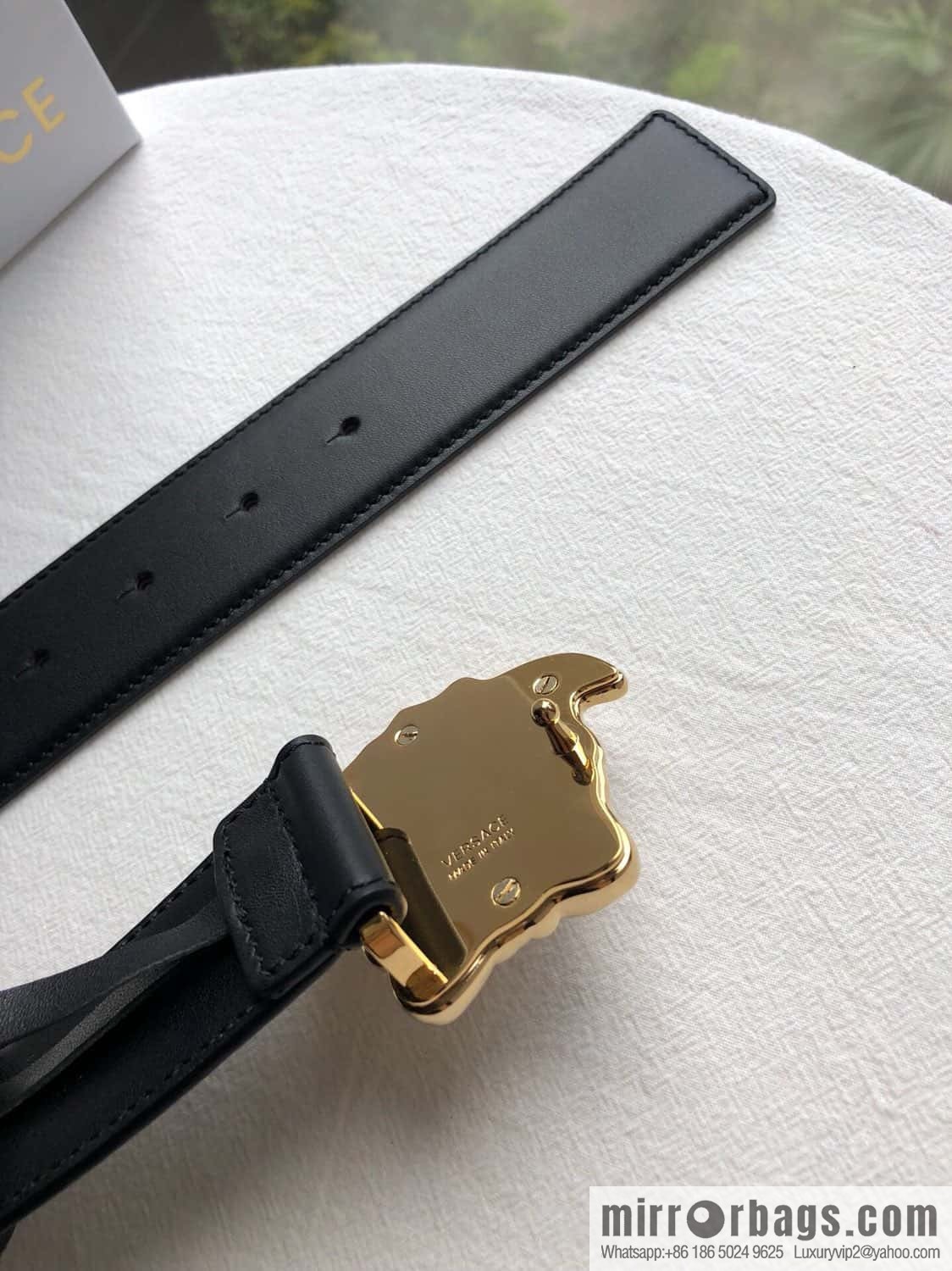 VERSACE Versace, flat cowhide Medusa head metal buckle belt 3.8cm