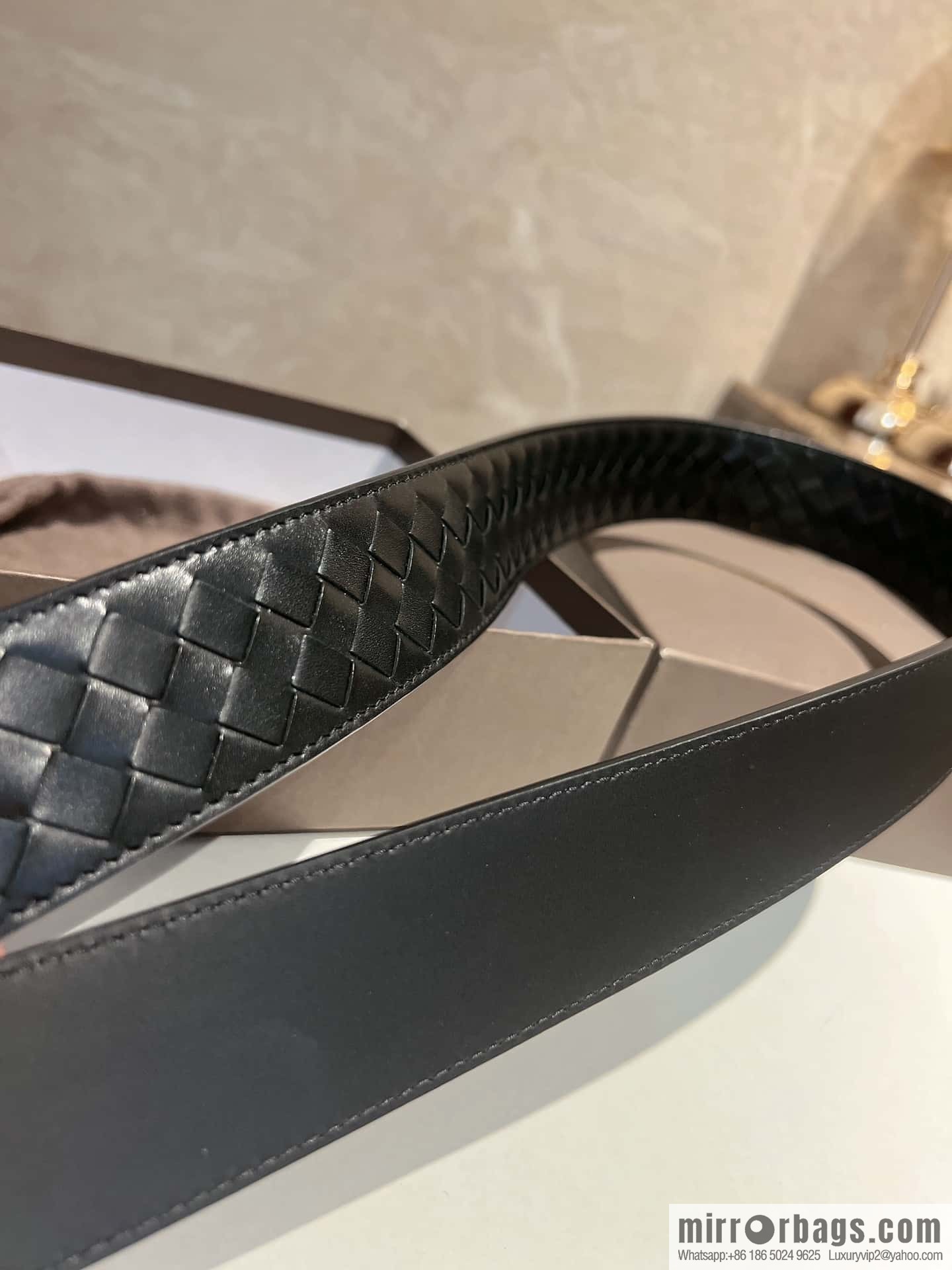BottegaVeneta 2022 new cowhide woven men's 4.0cm belt