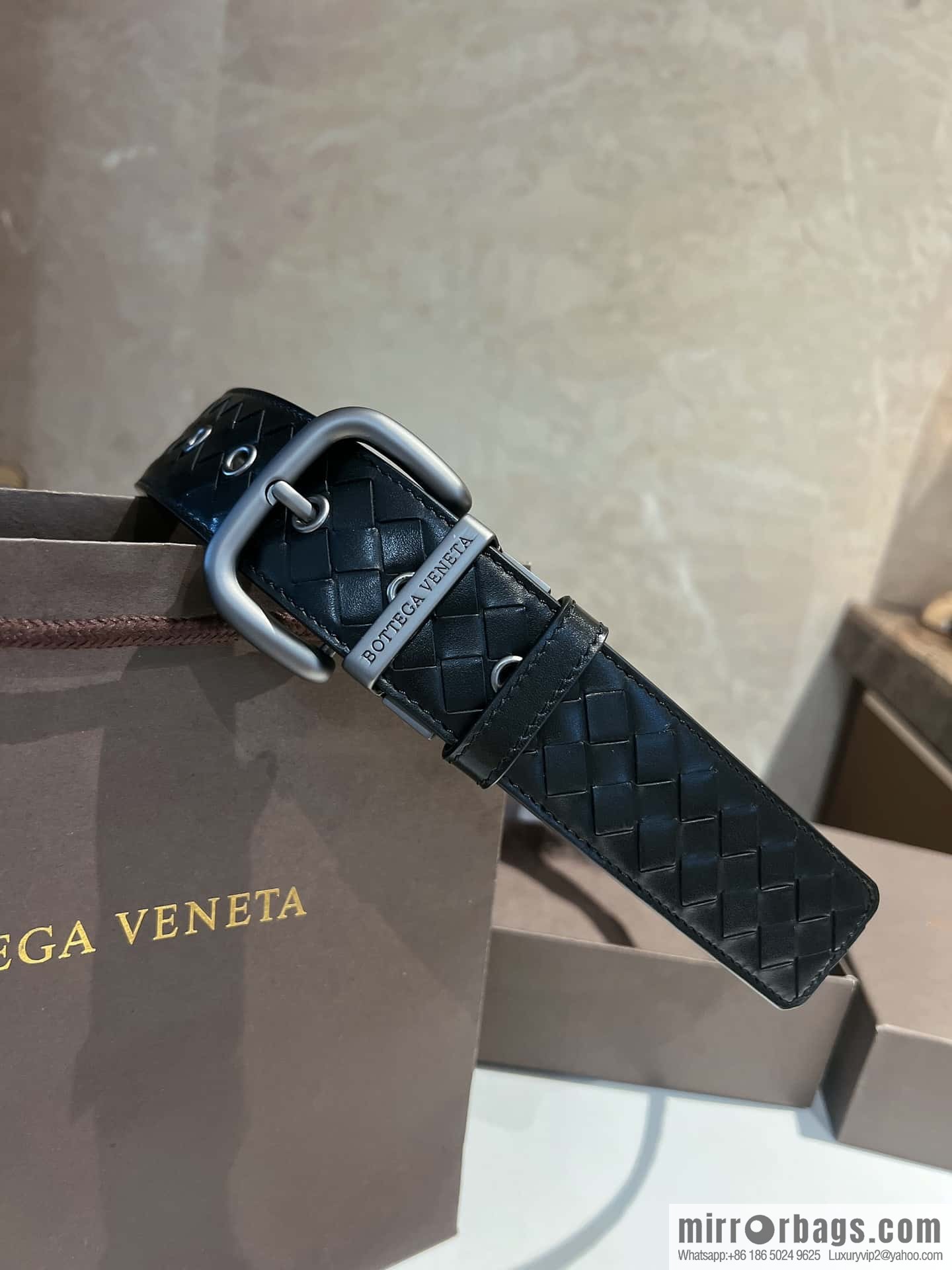 BottegaVeneta 2022 new cowhide woven men's 4.0cm belt