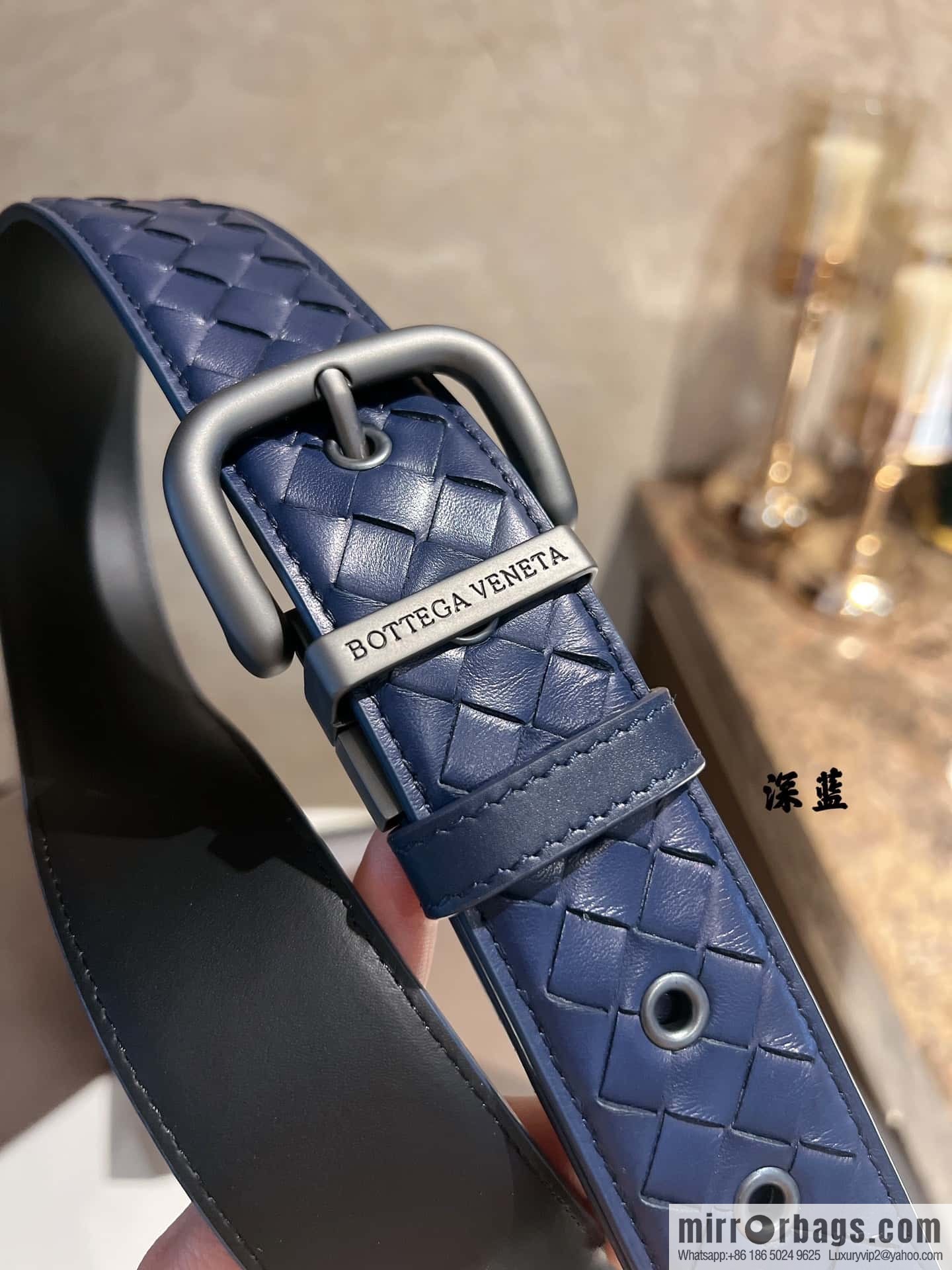 BottegaVeneta 2022 new cowhide woven men's 4.0cm belt