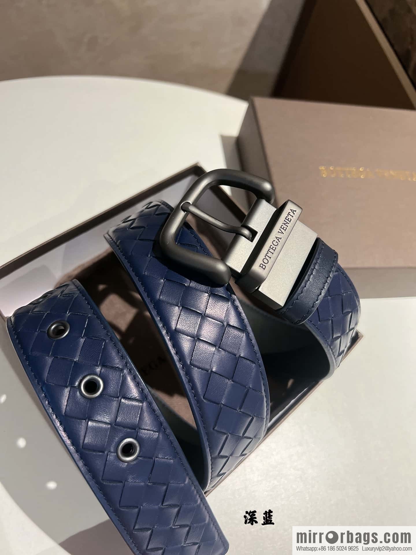 BottegaVeneta 2022 new cowhide woven men's 4.0cm belt