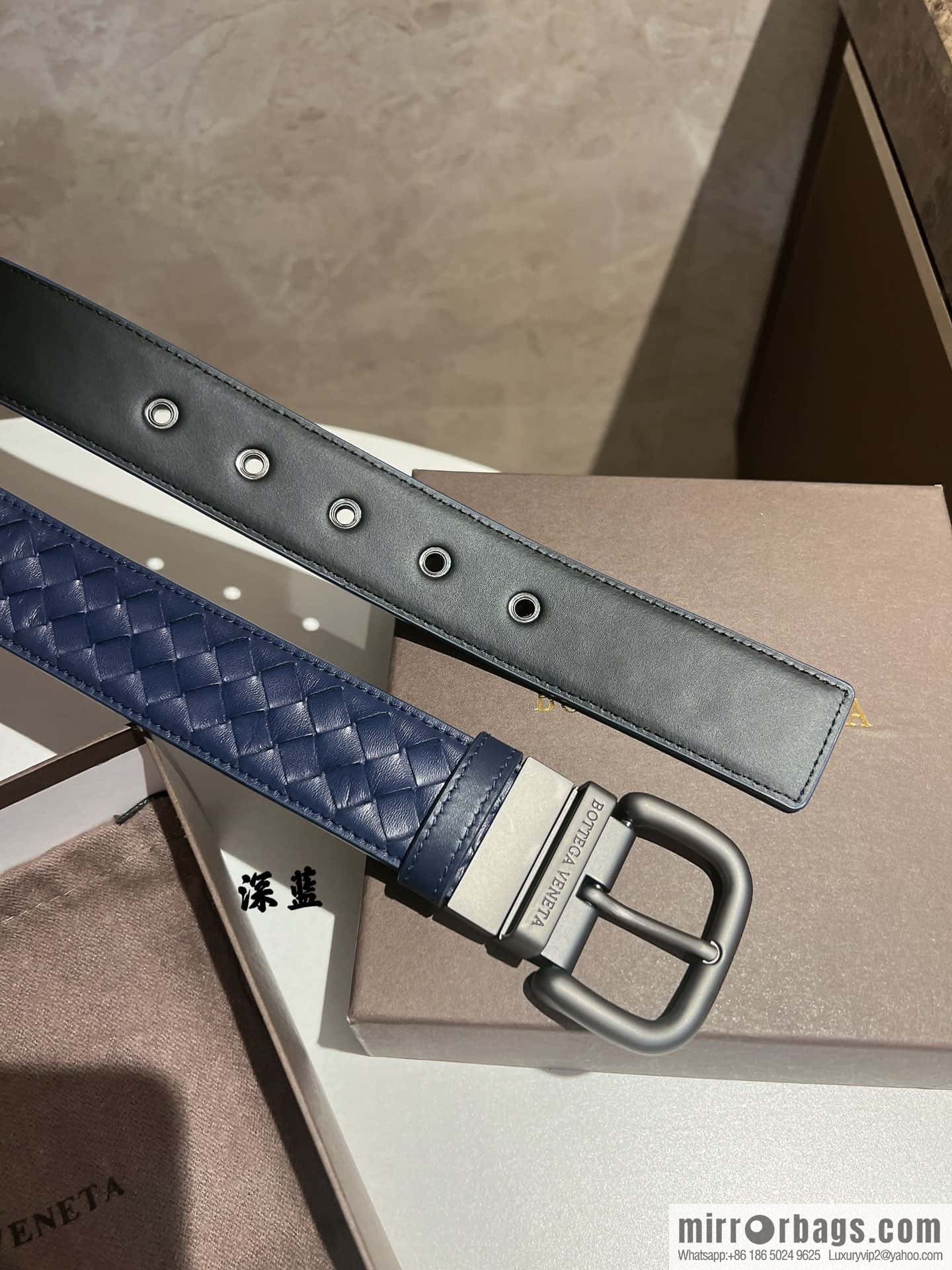 BottegaVeneta 2022 new cowhide woven men's 4.0cm belt