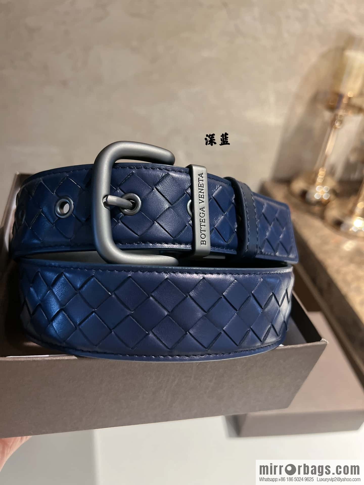 BottegaVeneta 2022 new cowhide woven men's 4.0cm belt