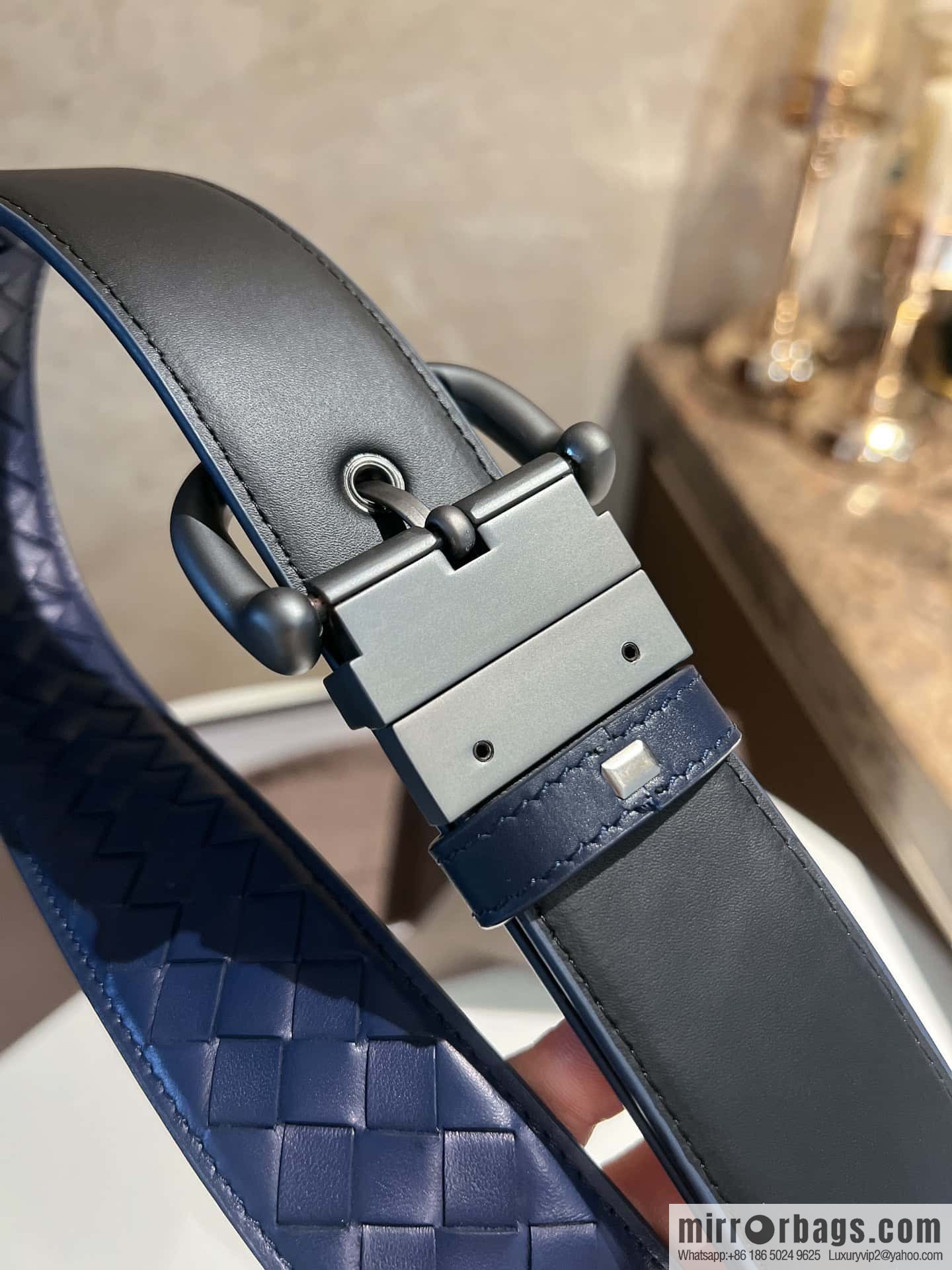 BottegaVeneta 2022 new cowhide woven men's 4.0cm belt